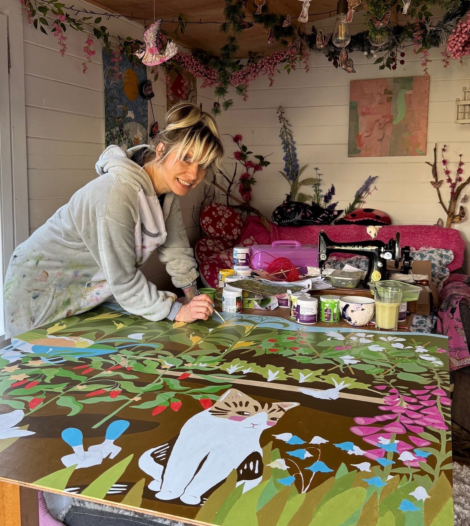 Animals in the Allotments - Mural painting for Mousehold South Allotment Association