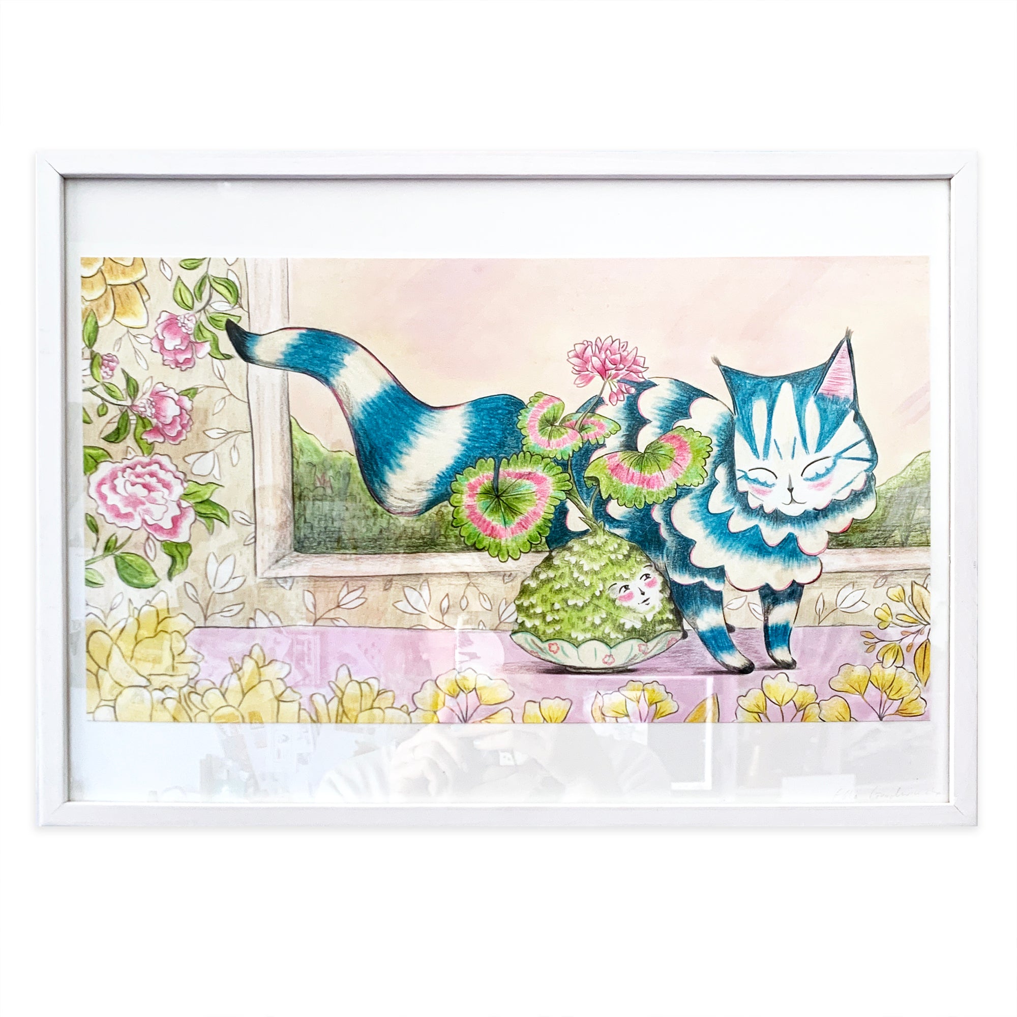 "Home" - Original Illustration from 'The Cat and the Kokedama'