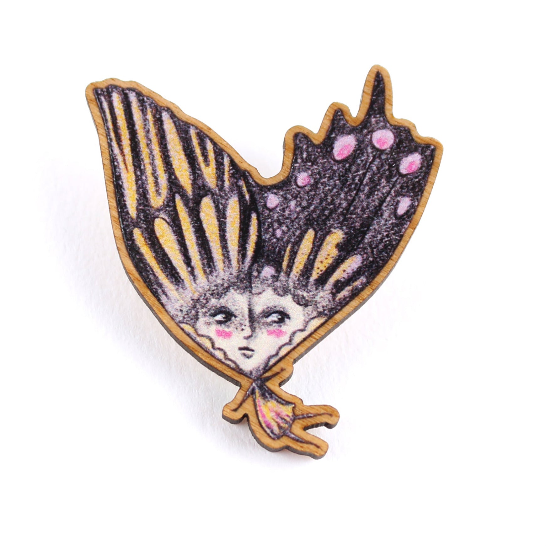 Golden Wings the Butterfly Girl Brooch