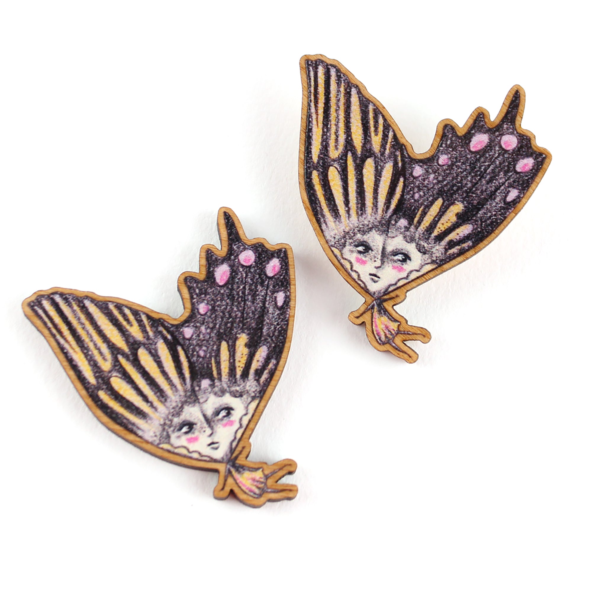 Golden Wings the Butterfly Girl Brooch