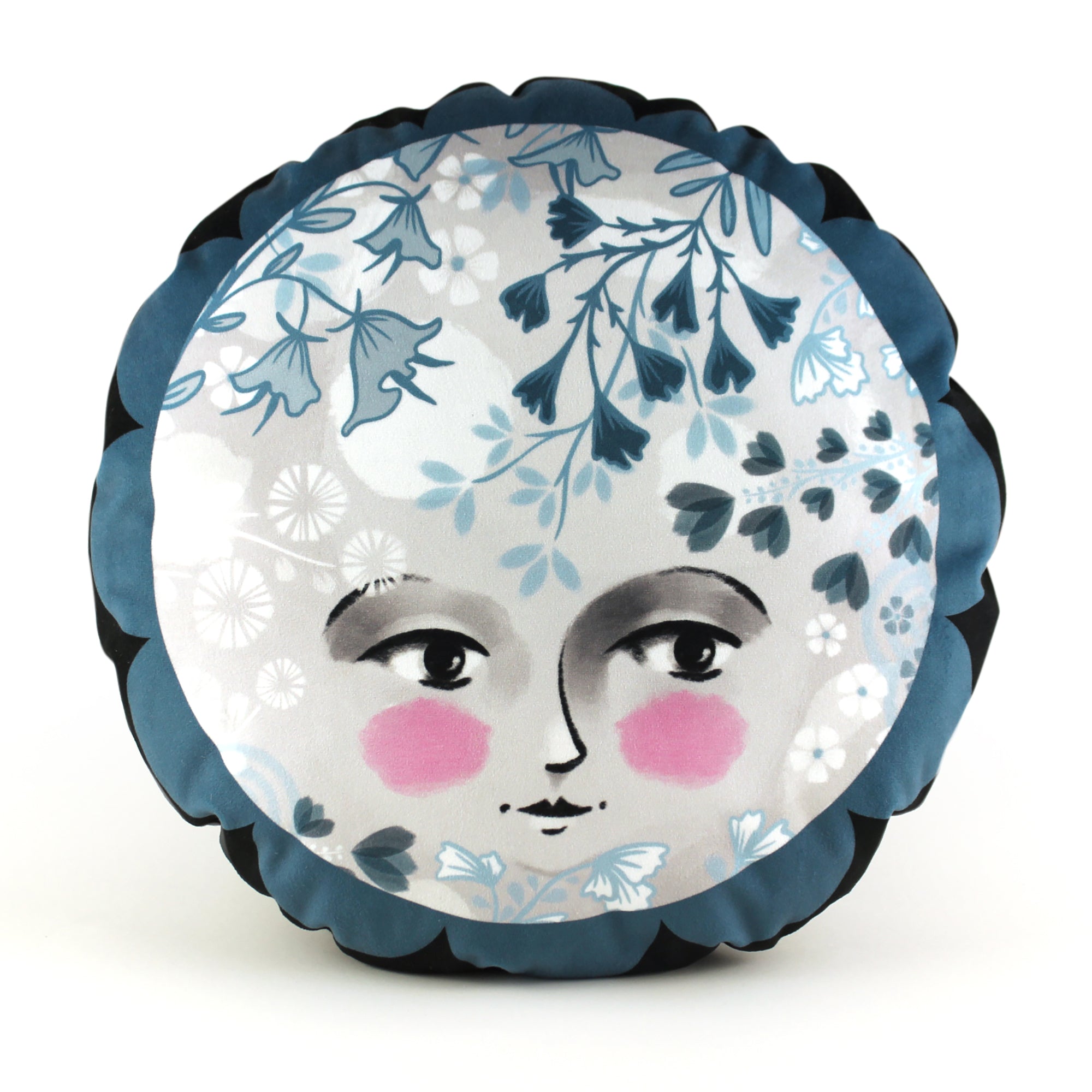 Moon Girl Cushion - Large velvet throw pillow
