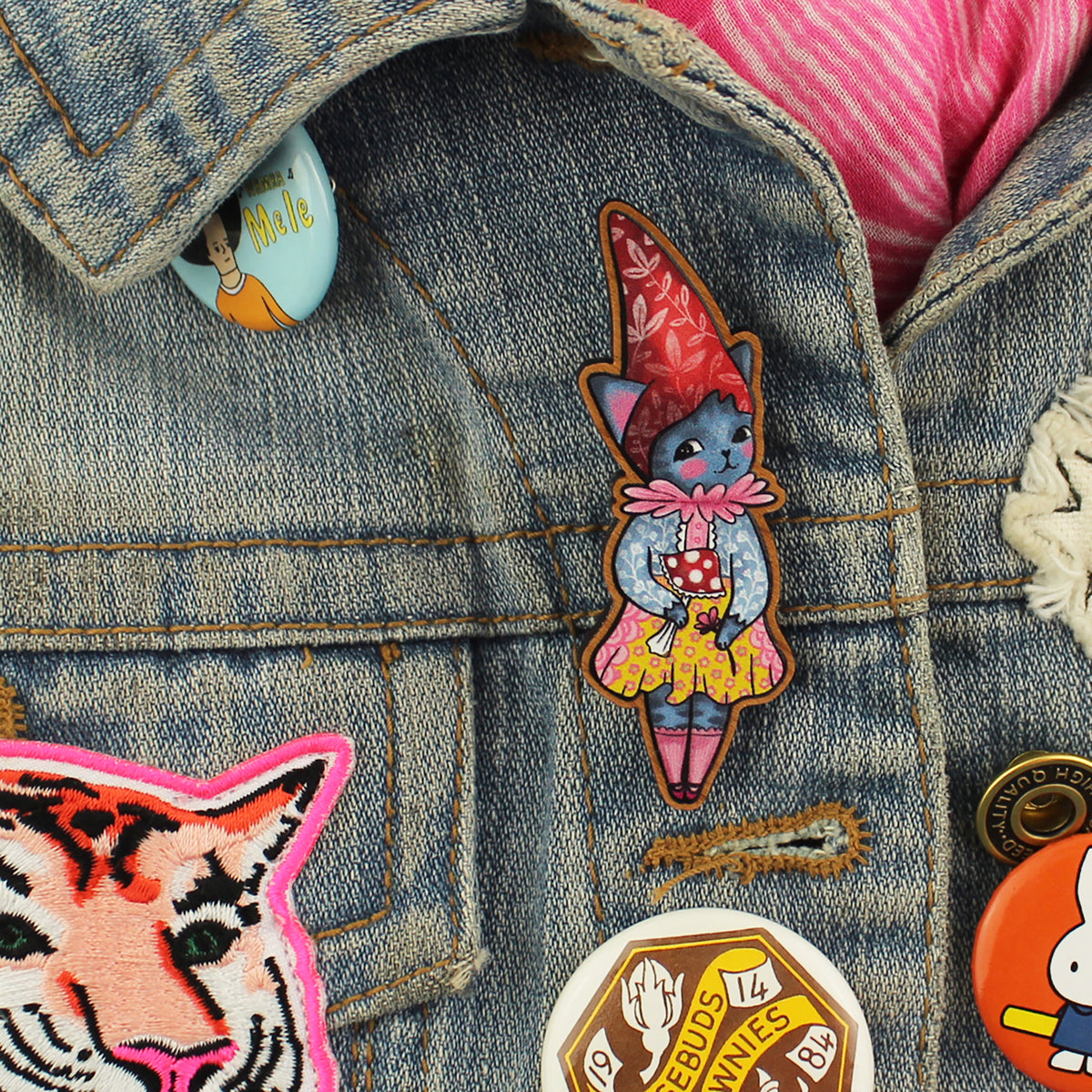 Gnome kitty Brooch