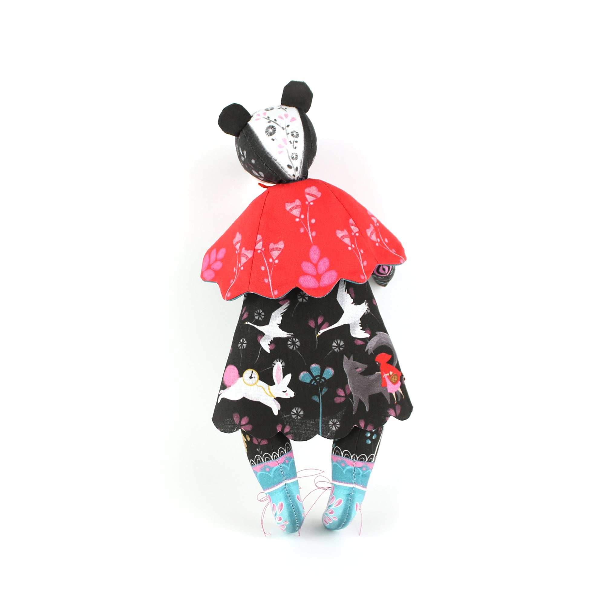 DIY Kit - Bibli the Badger Librarian and the singing Stoat with 2 fairytale books- sewing doll STUFFING NOT included FREE UK SHIPPING