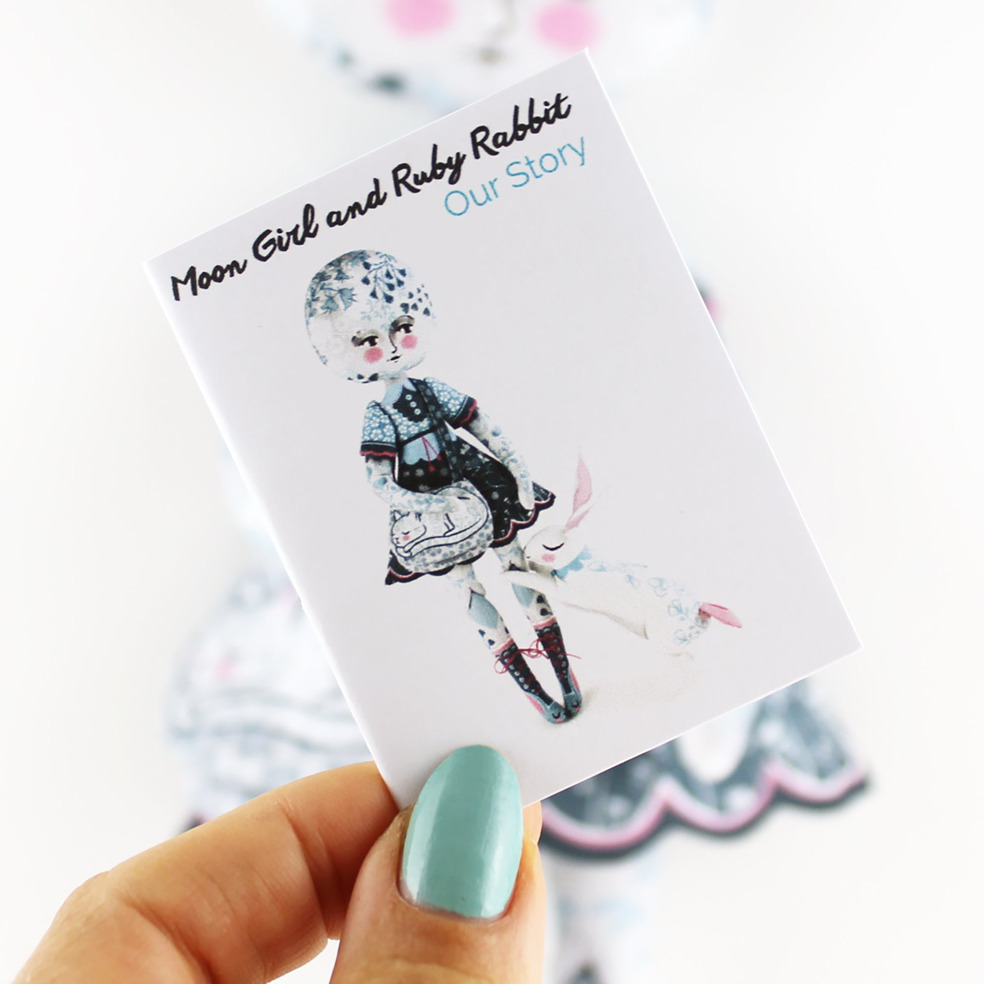 DIY Kit - Moon Girl and Ruby Rabbit with 12 page Mini Story book - FREE UK SHIPPING