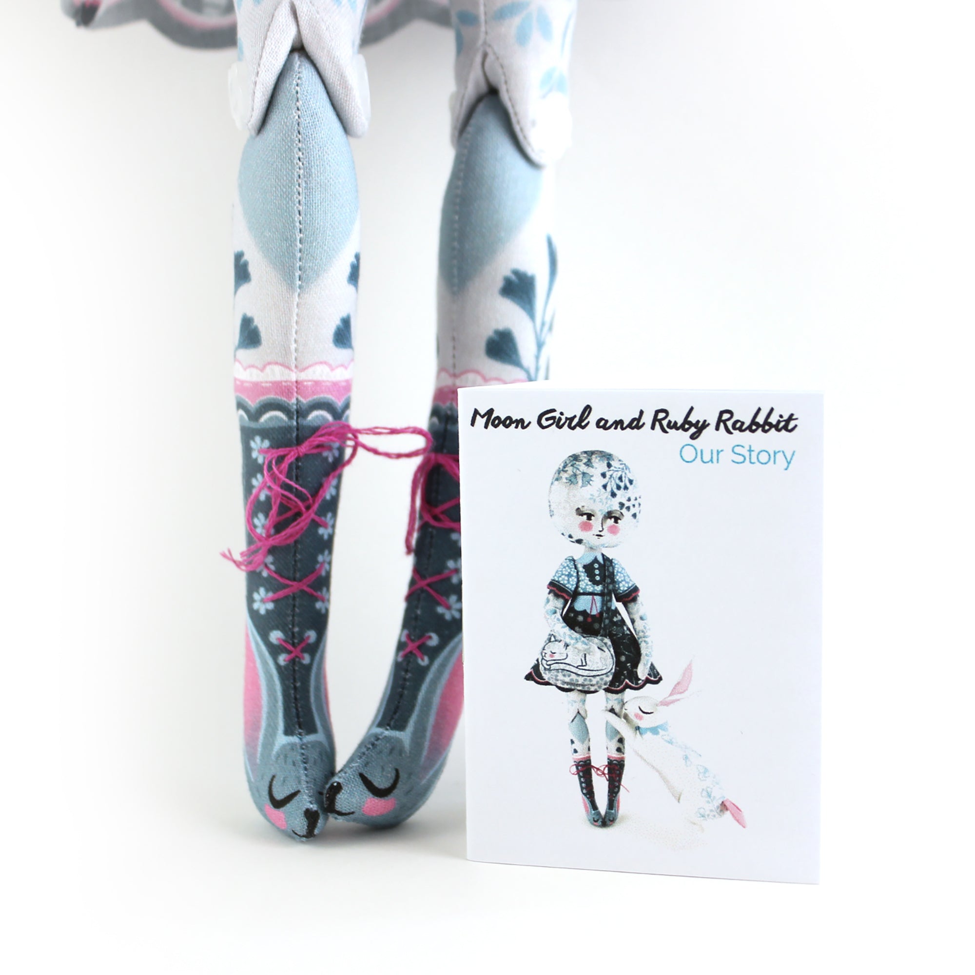 DIY Kit - Moon Girl and Ruby Rabbit with 12 page Mini Story book - FREE UK SHIPPING