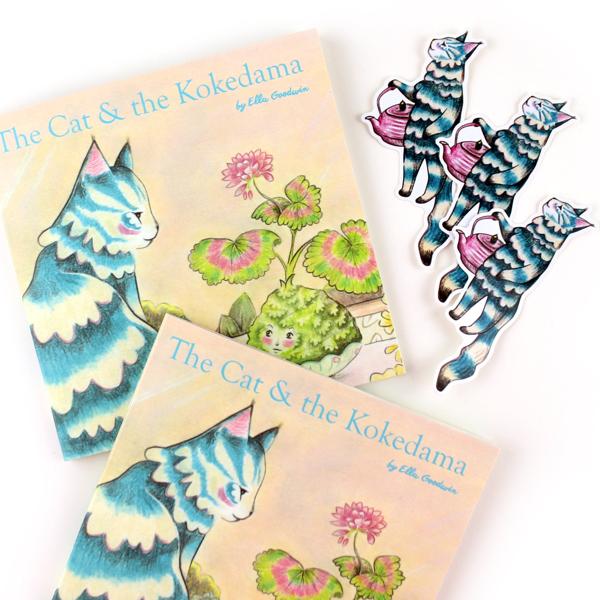 The Cat and the Kokedama - small illustrated picture book (15cm x 15cm)