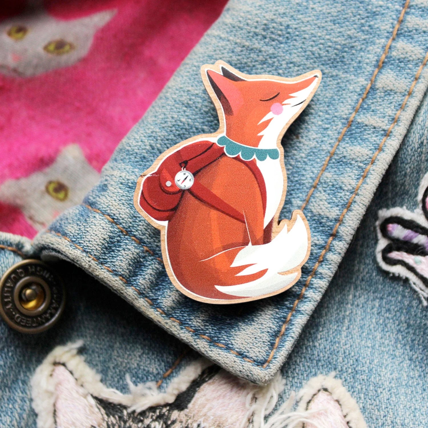 Travelling Fox Brooch