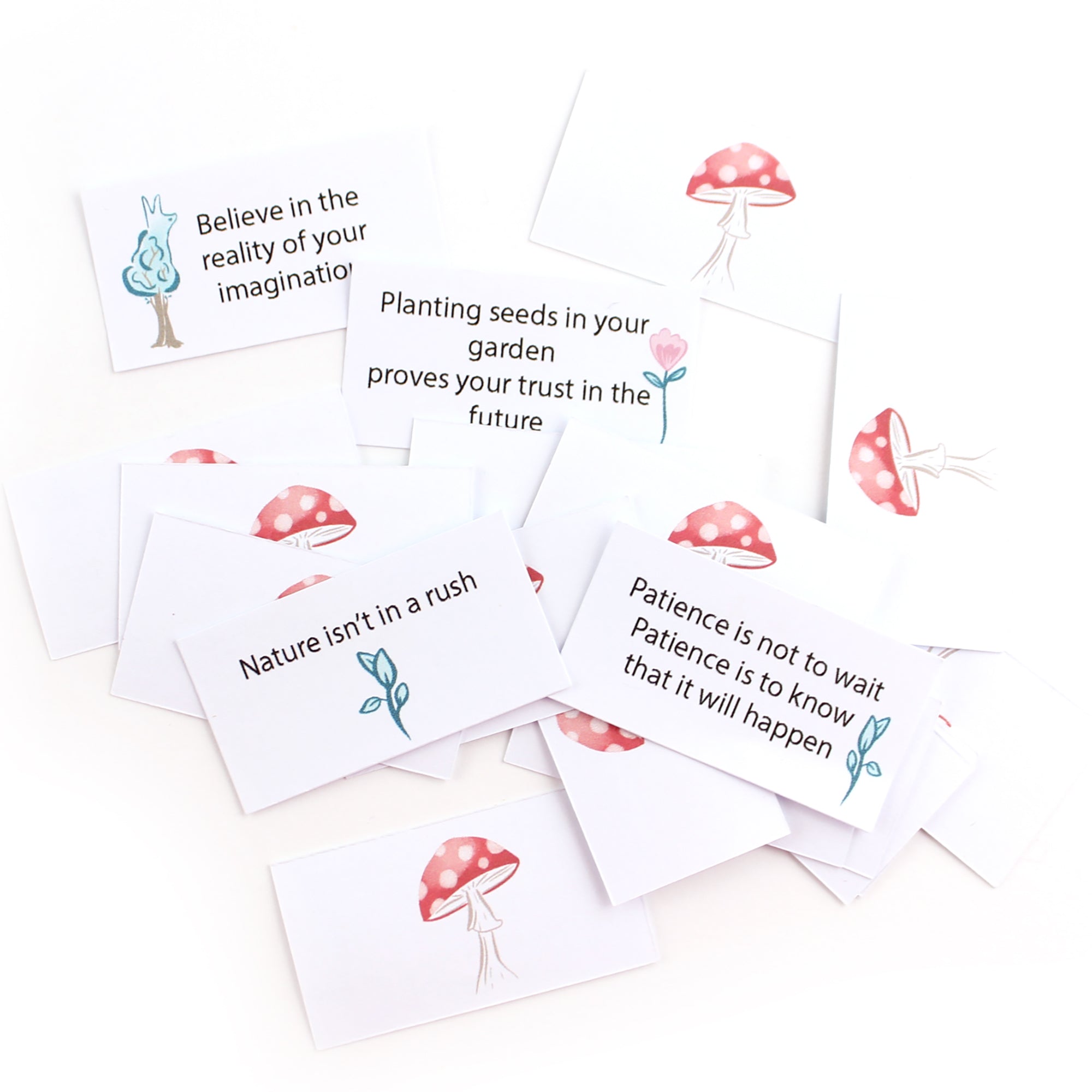 DIY Kit - Patience the Mushroom Girl with 20 Zen cards of hope - FREE UK SHIPPING