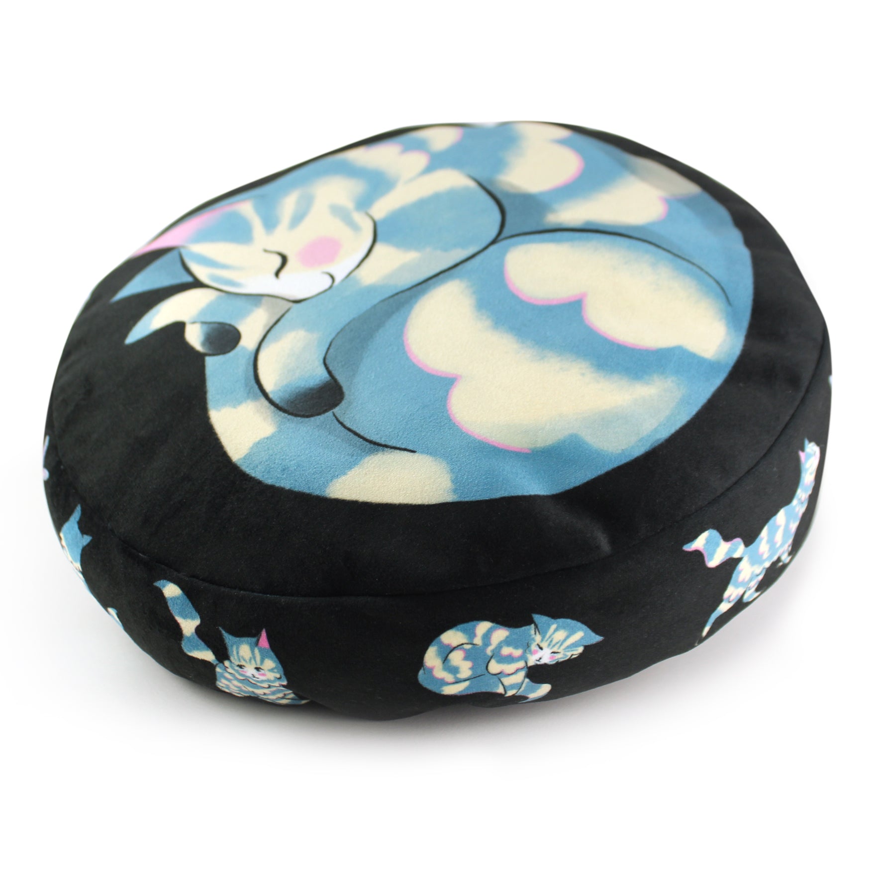 Cat Cushion (Small ) - Curled up Blue Tabby Kitten