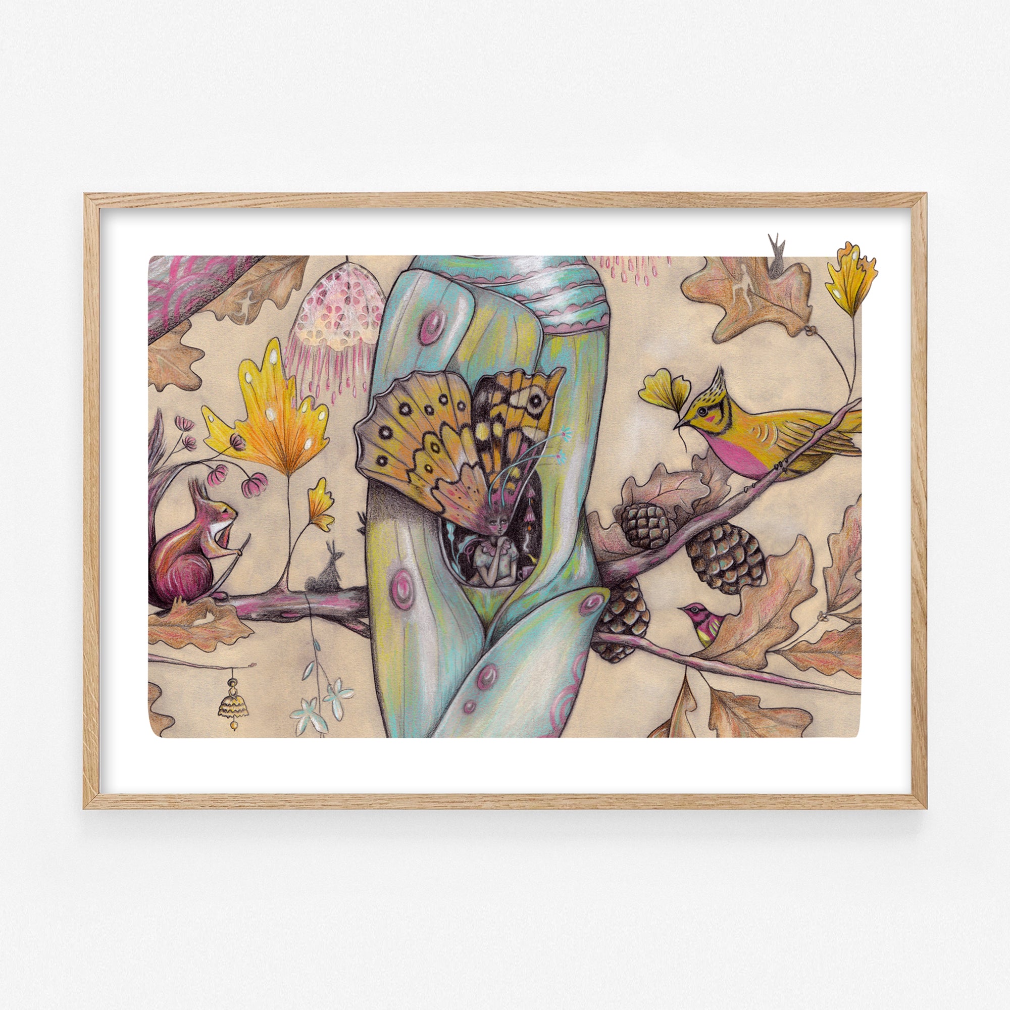 Golden Wings Butterfly Girl Print