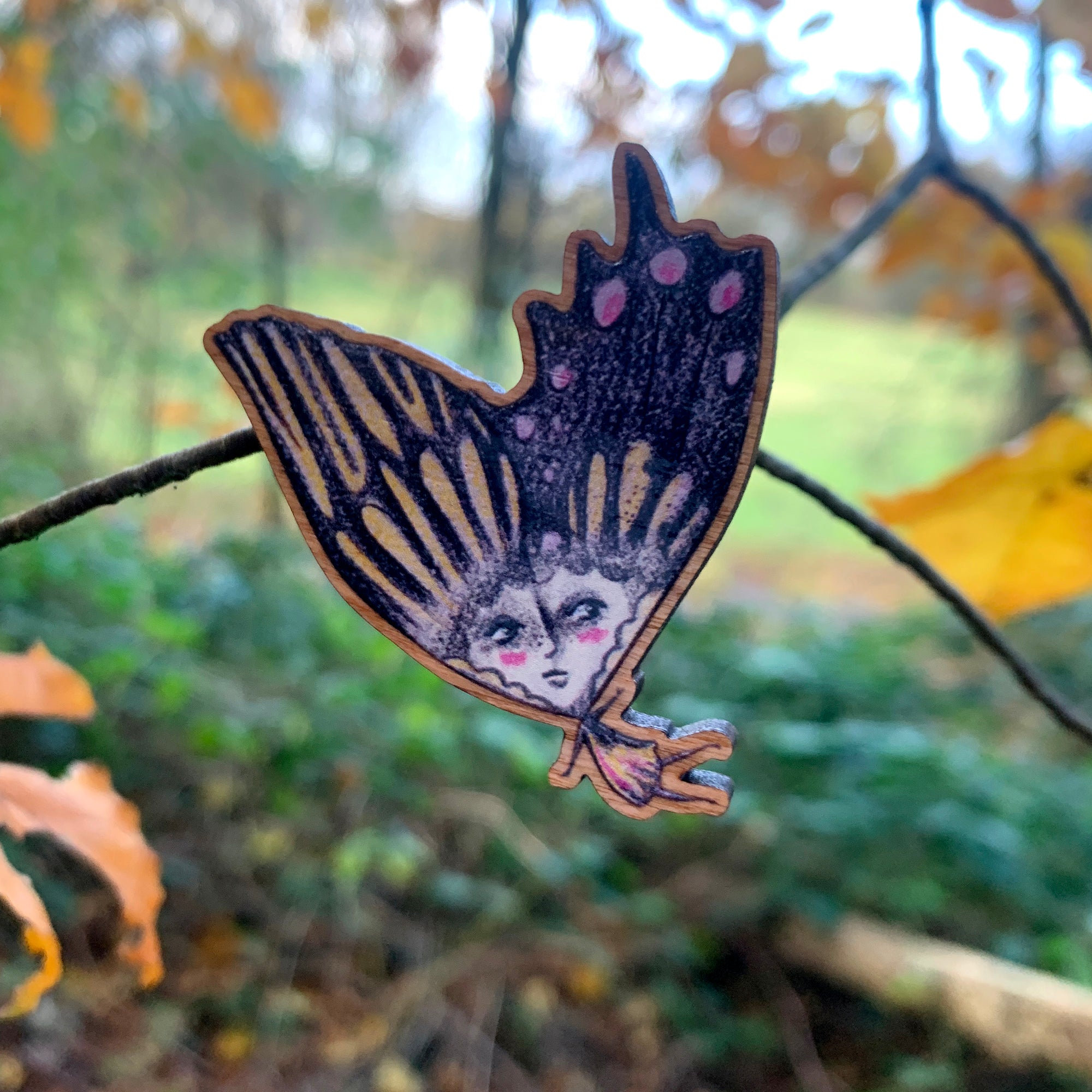 Golden Wings the Butterfly Girl Brooch