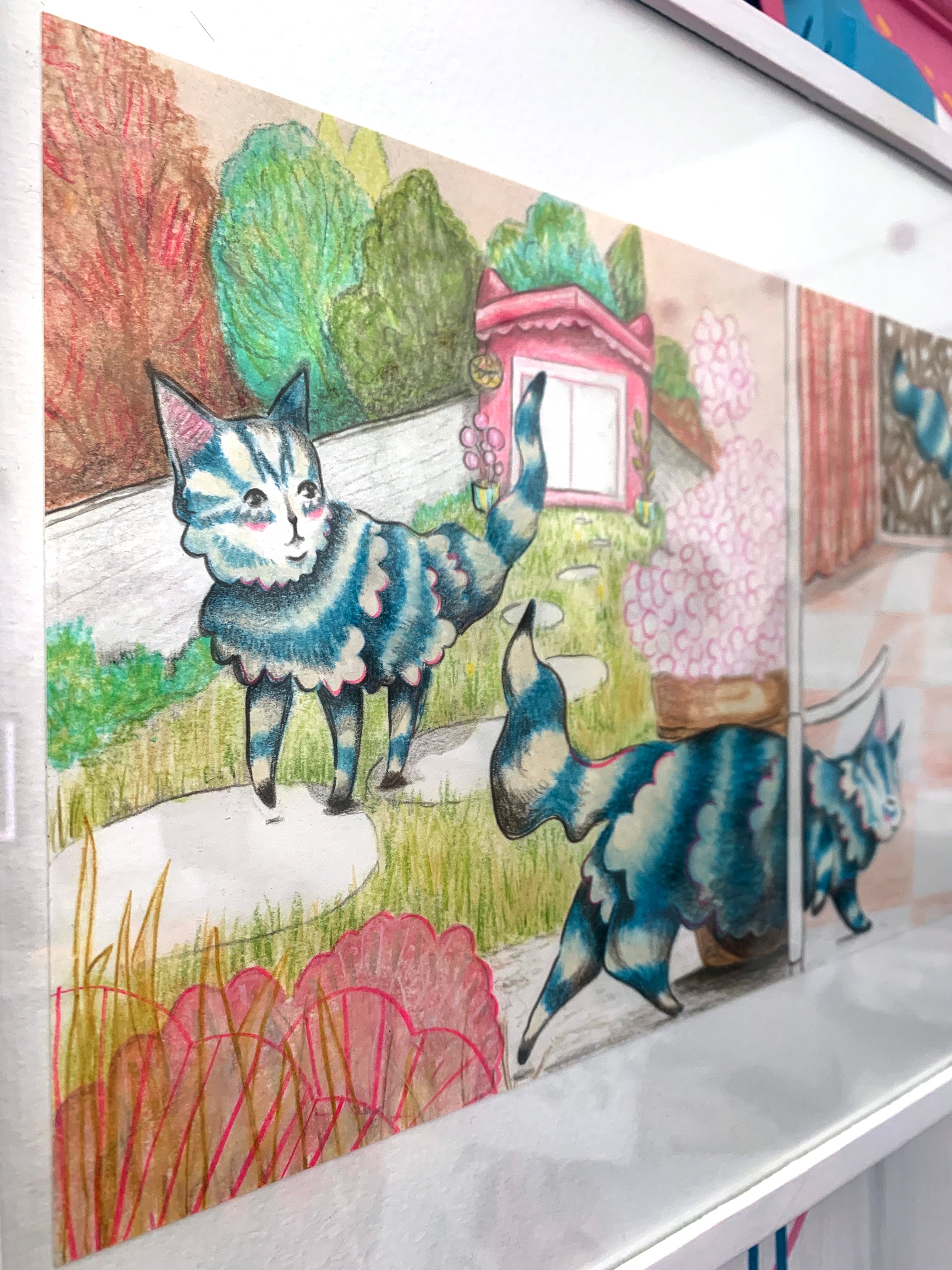 "Good Morning" - Original Illustration from 'The Cat and the Kokedama'