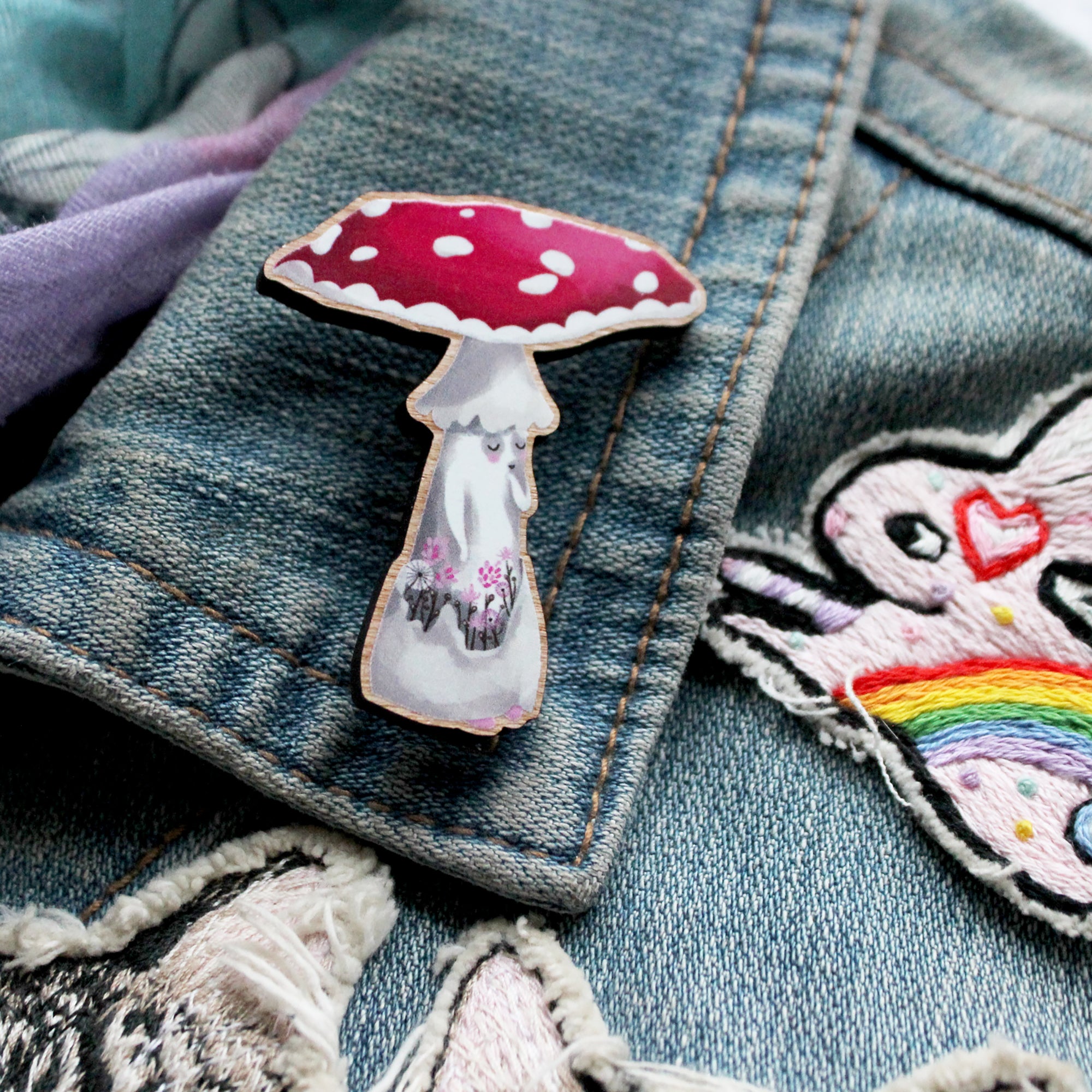 Mushroom Girl Brooch