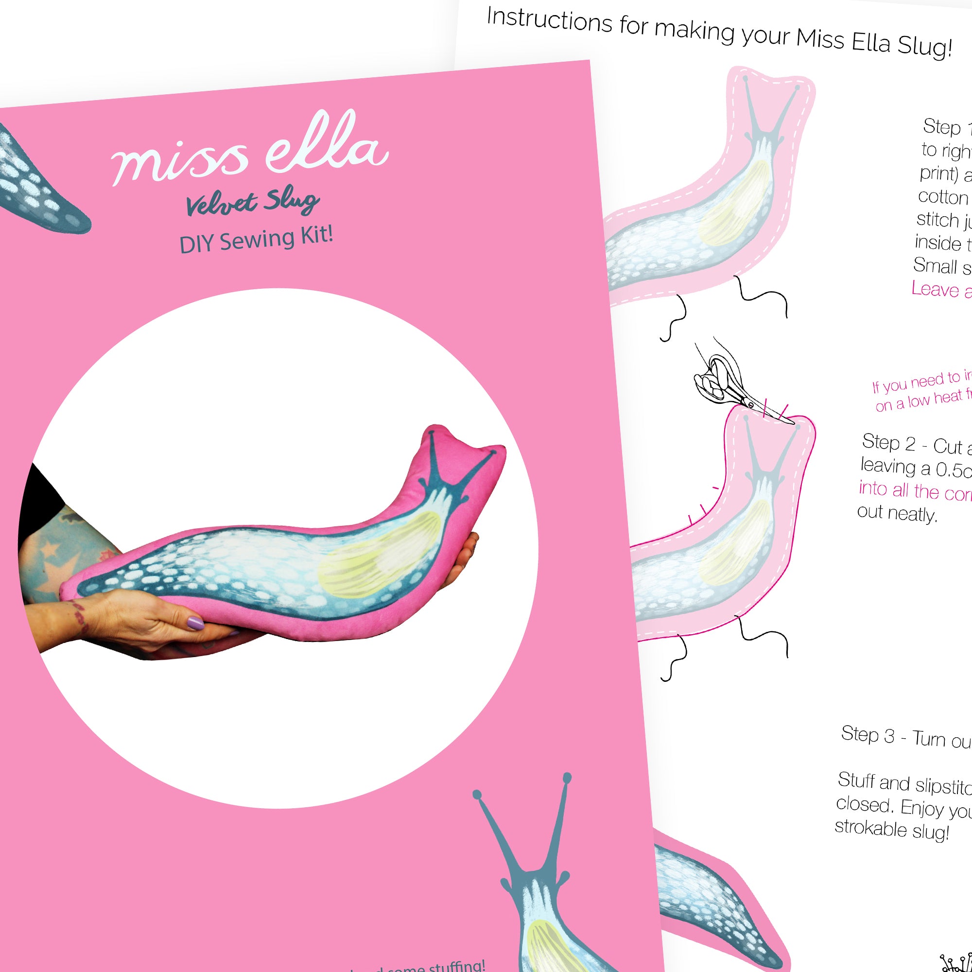 DIY Kit - Slug Cushion! (stuffing not included)
