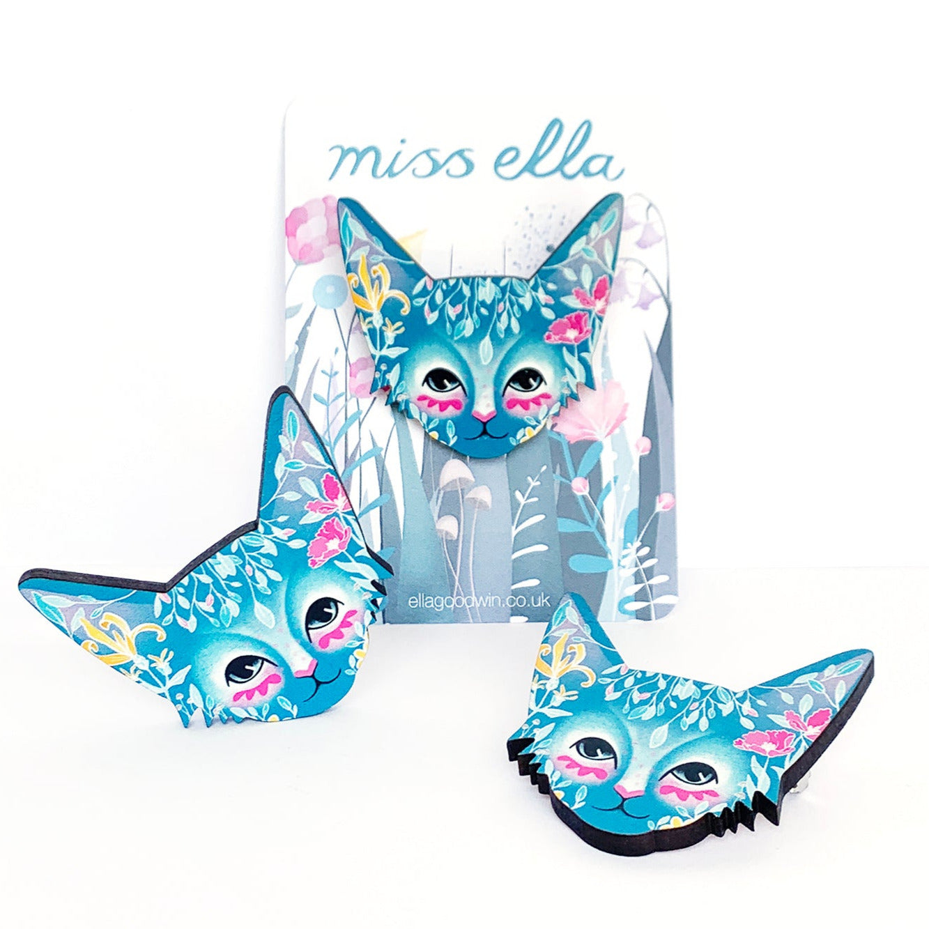 Floral Cat Brooch - SLIGHT SECOND