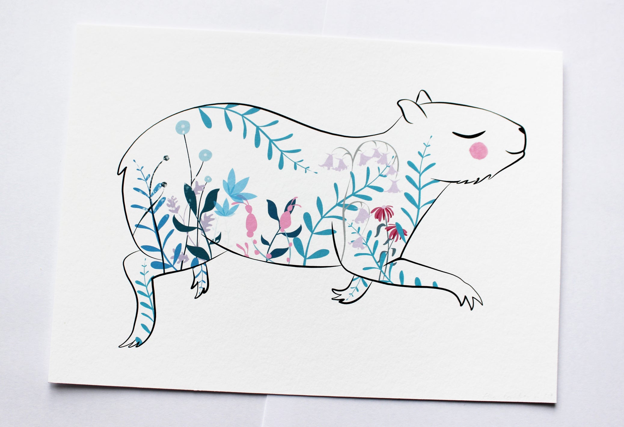 Copy of White Capybara Print - A4