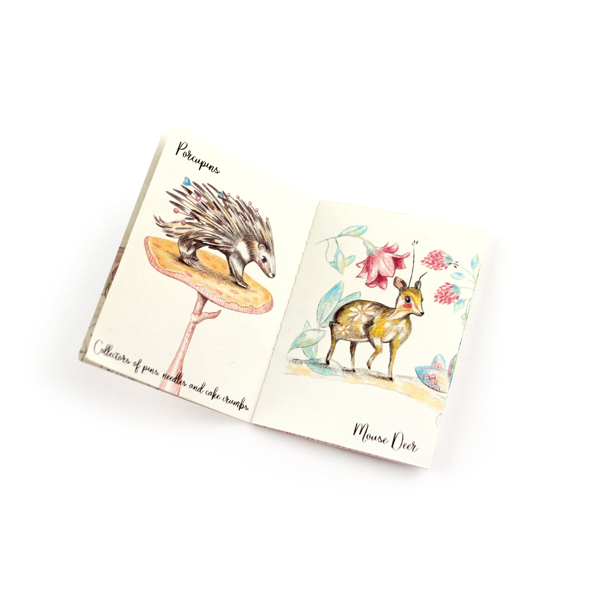Iris the Flower Bunny with 12 page Handmade Illustrated Mini Book