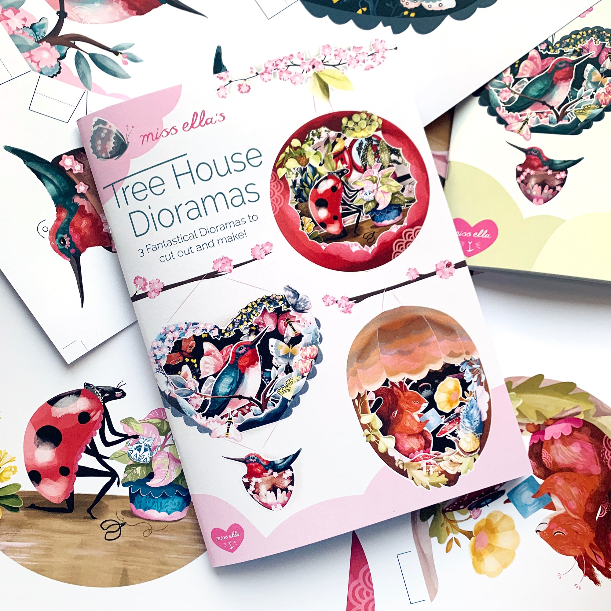 Treehouse Diorama Book - 3 Beautiful DIY Dioramas to cut out and make!