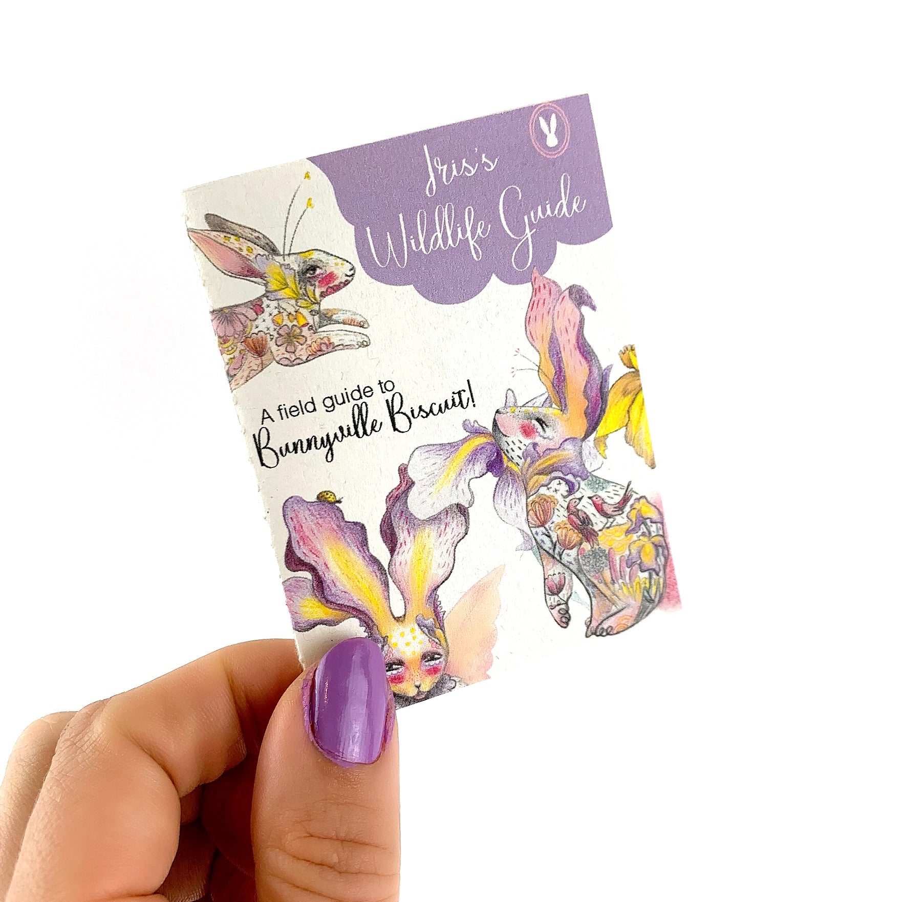 DIY Kit - Iris the Flower Bunny with 12 page Handmade Illustrated Mini Book - FREE UK SHIPPING