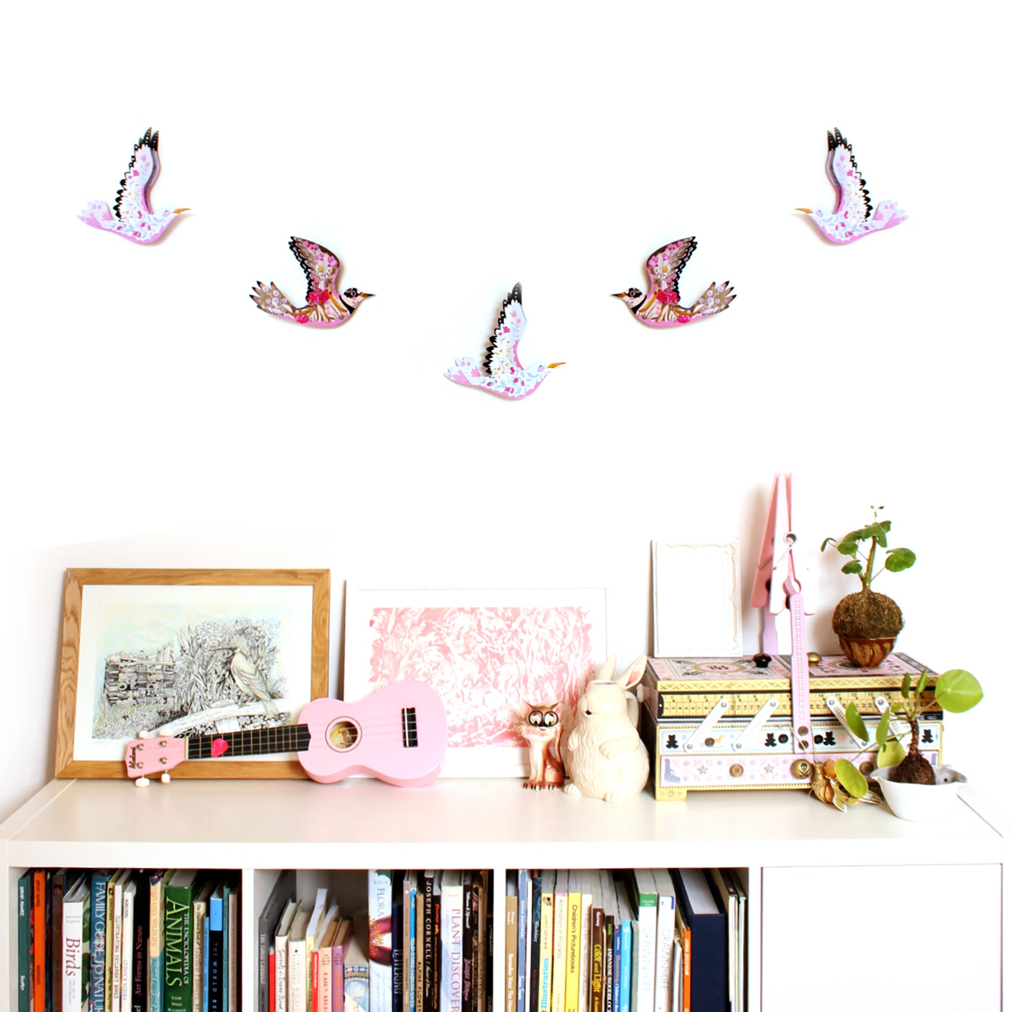 6 Bird Bunting DIY KIT - paper decorations - Floral Sea Gulls and Ringed Plover