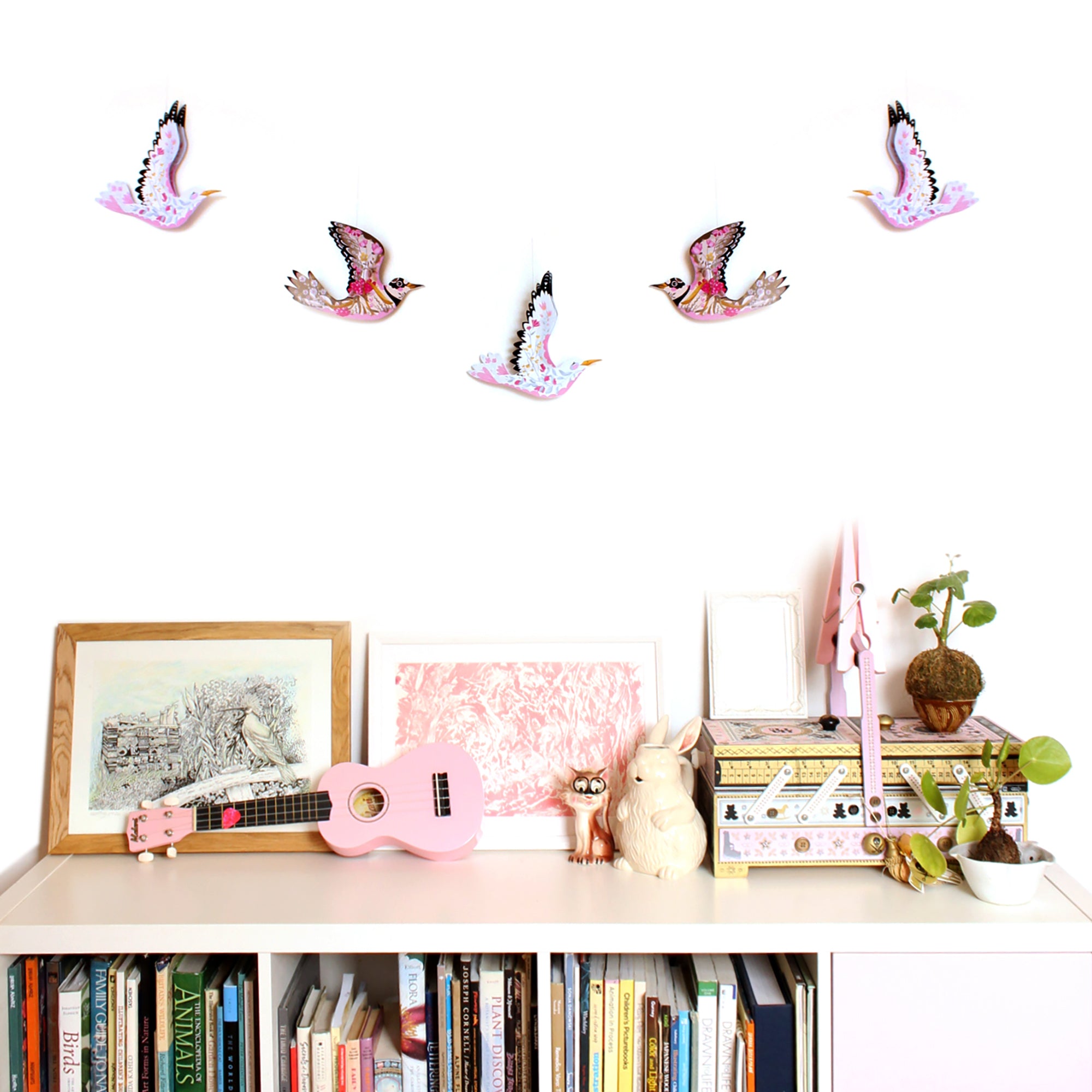 Bird Bunting DIY KIT - paper decorations - Floral Sea Gulls and Ringed Plover