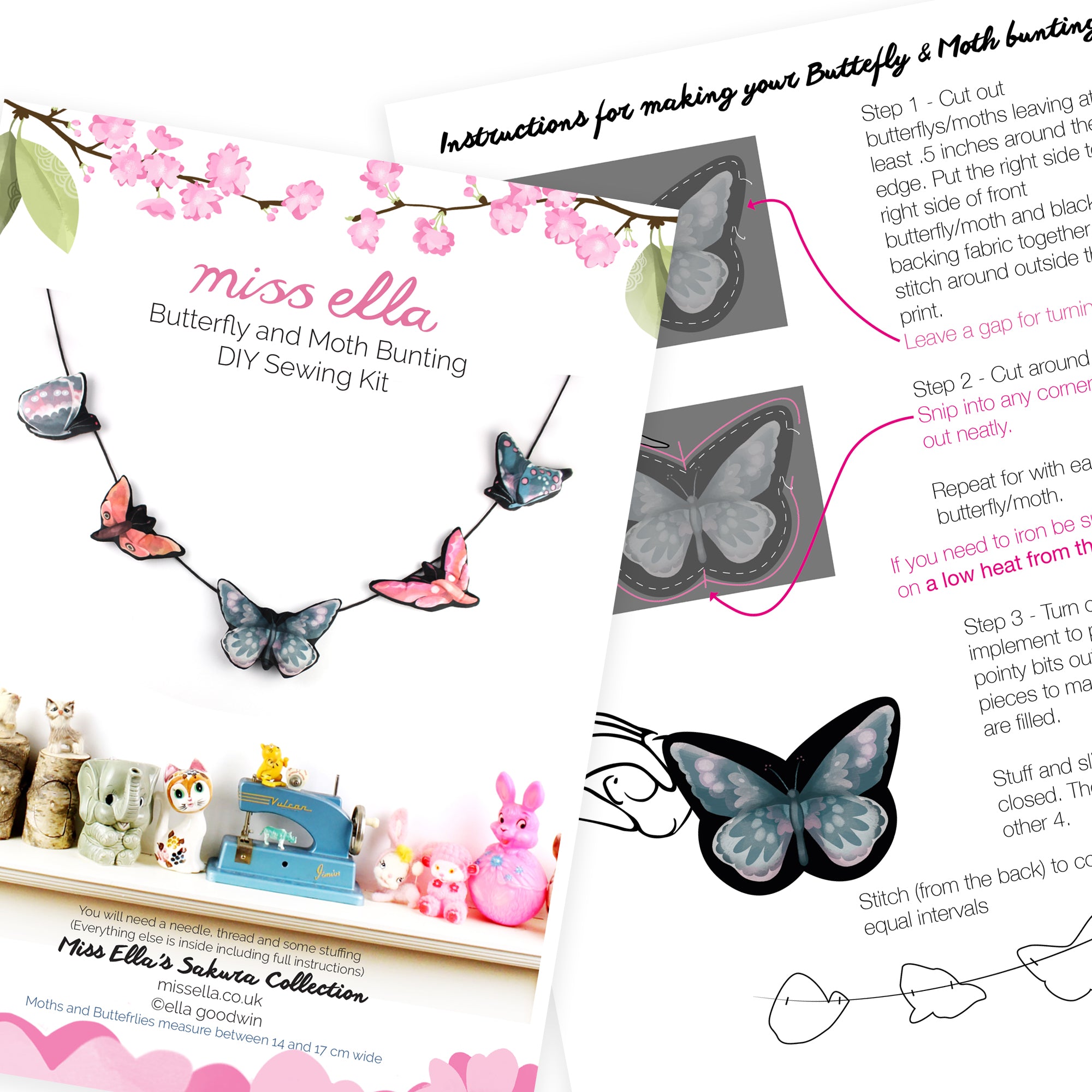 DIY Sewing KIT - Butterfly Bunting