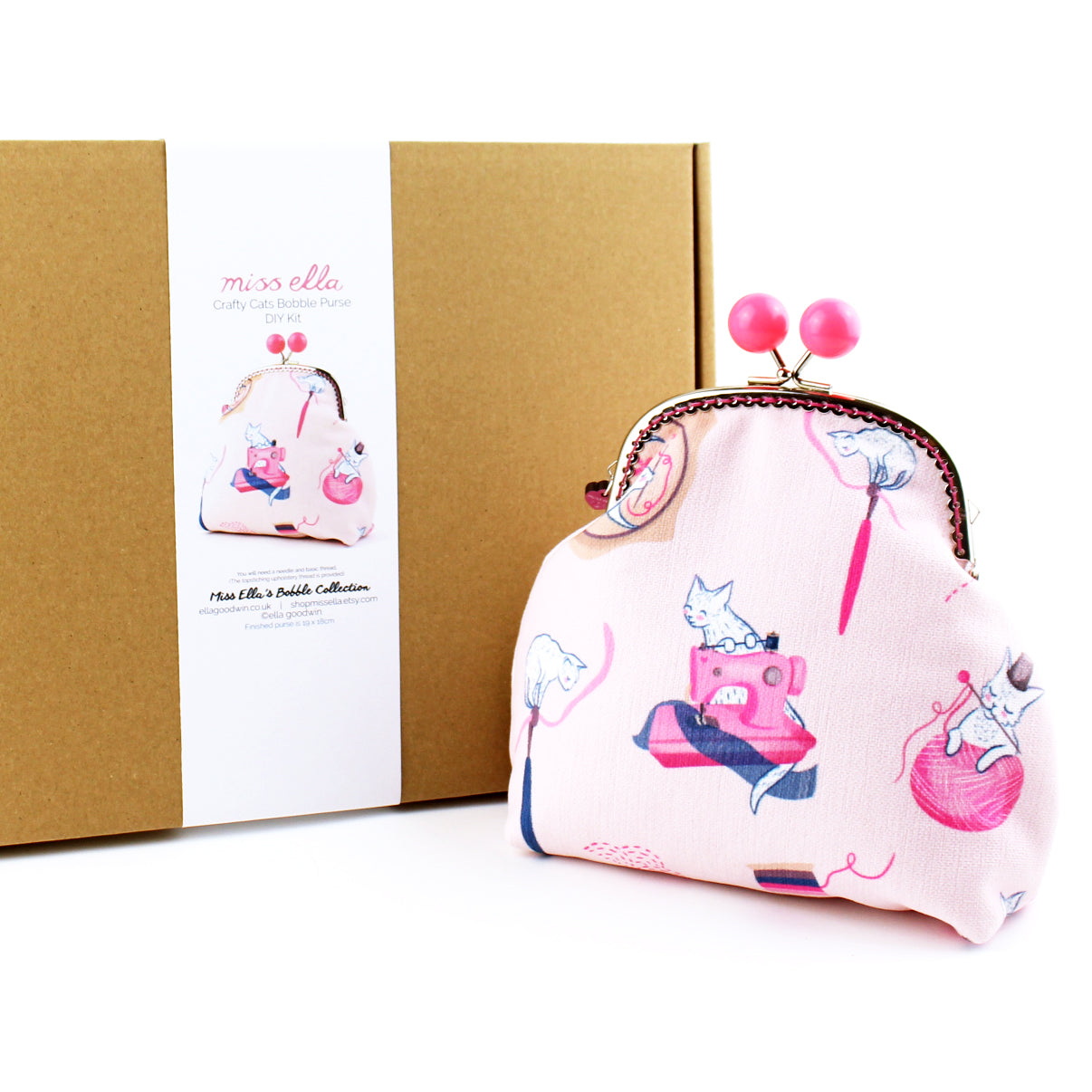 DIY KIT - Sewing Cats Jumbo Bobble Purse