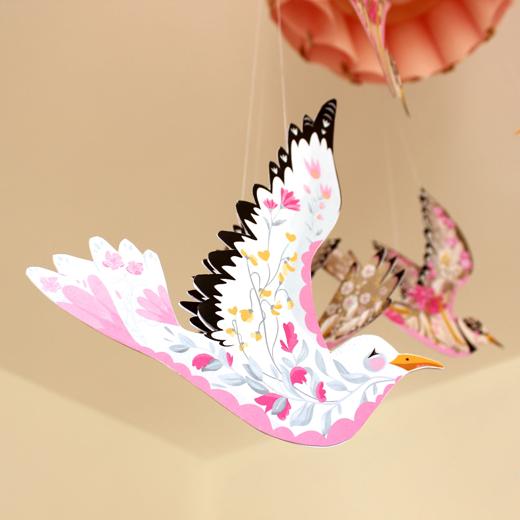 Bird Bunting DIY KIT - paper decorations - Floral Sea Gulls and Ringed Plover