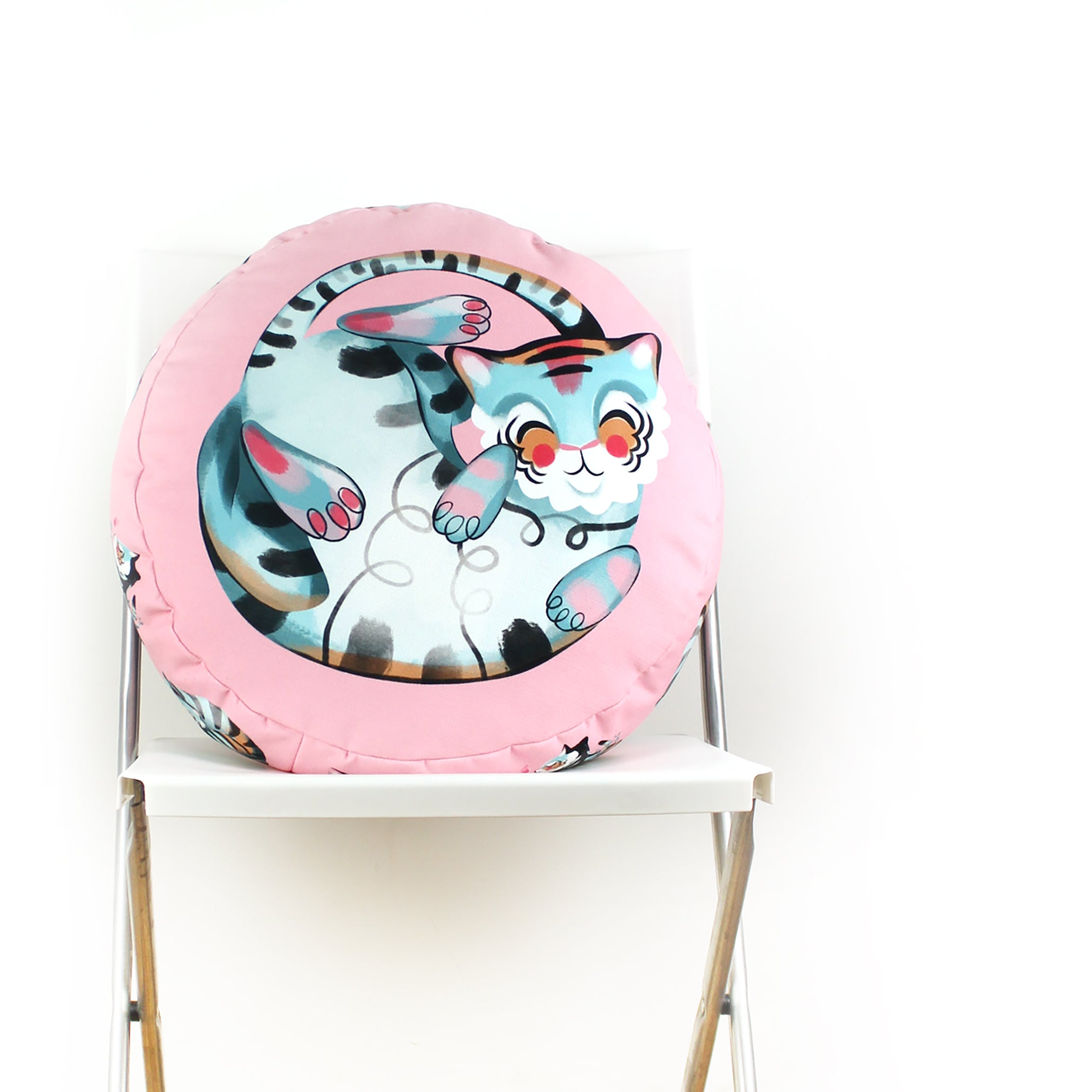 Pink Joyful Tiger Cushion