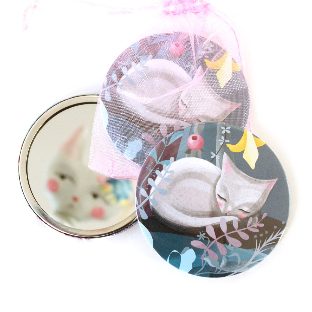 Sleeping Cat Pocket Mirror
