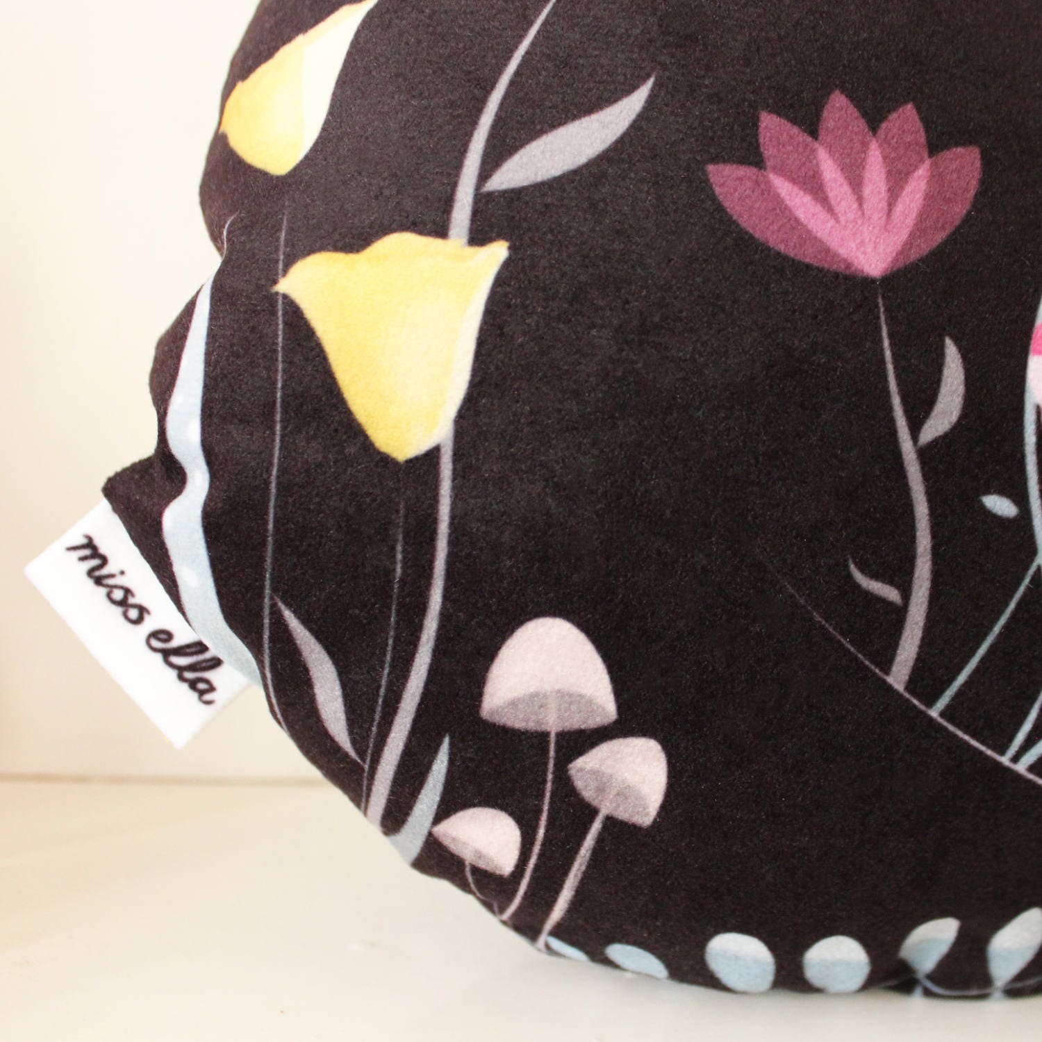 Velvet Black Cat Cushion