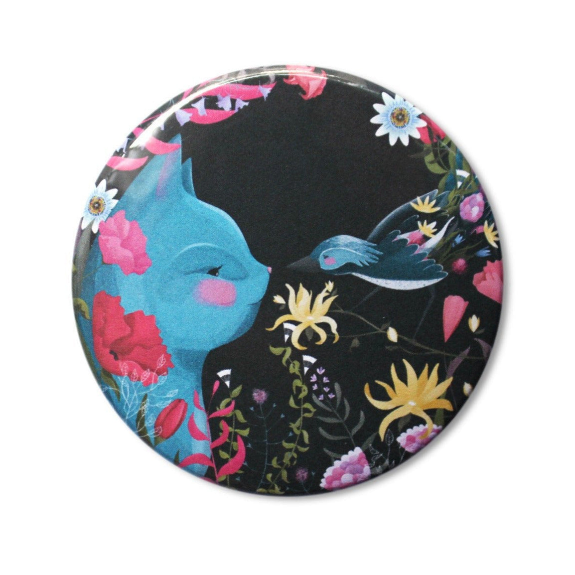 Cat Bird pocket mirror