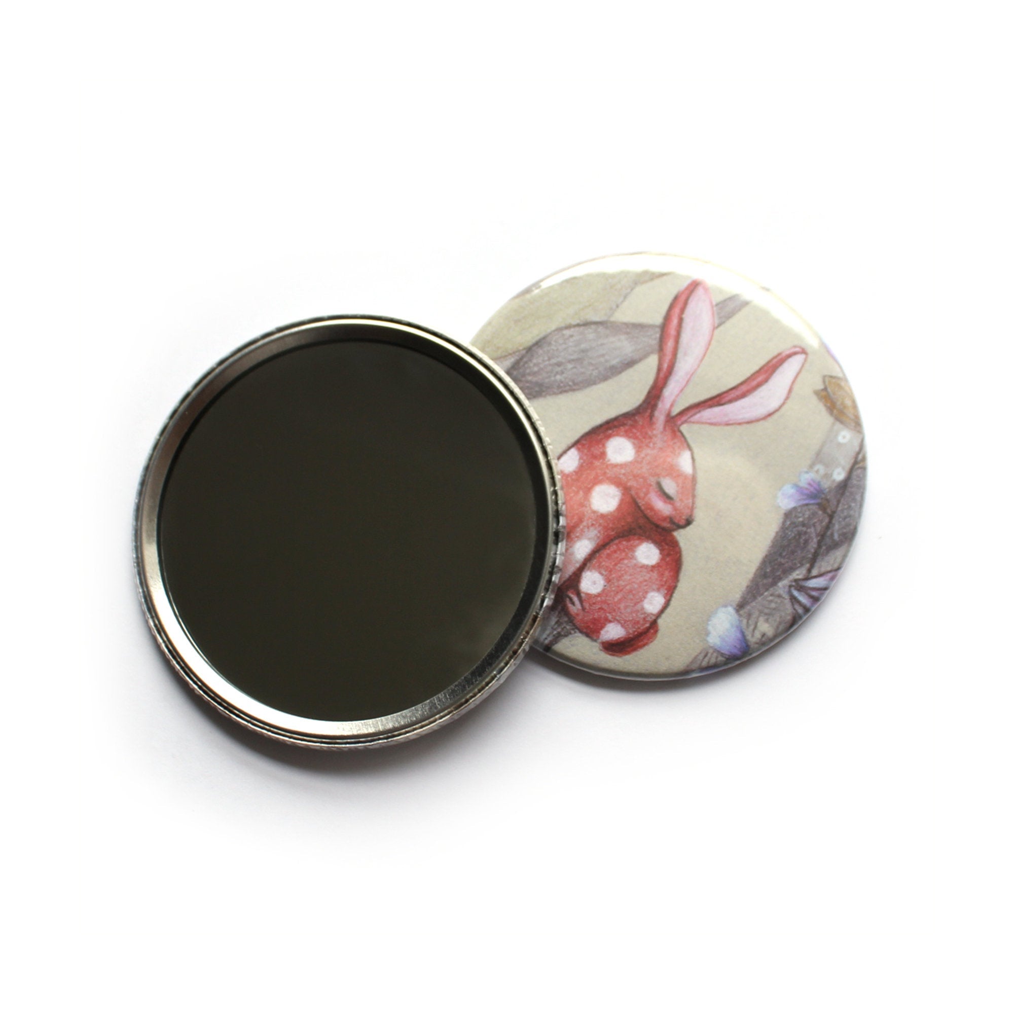 Bunny Mushroom Pocket Mirror
