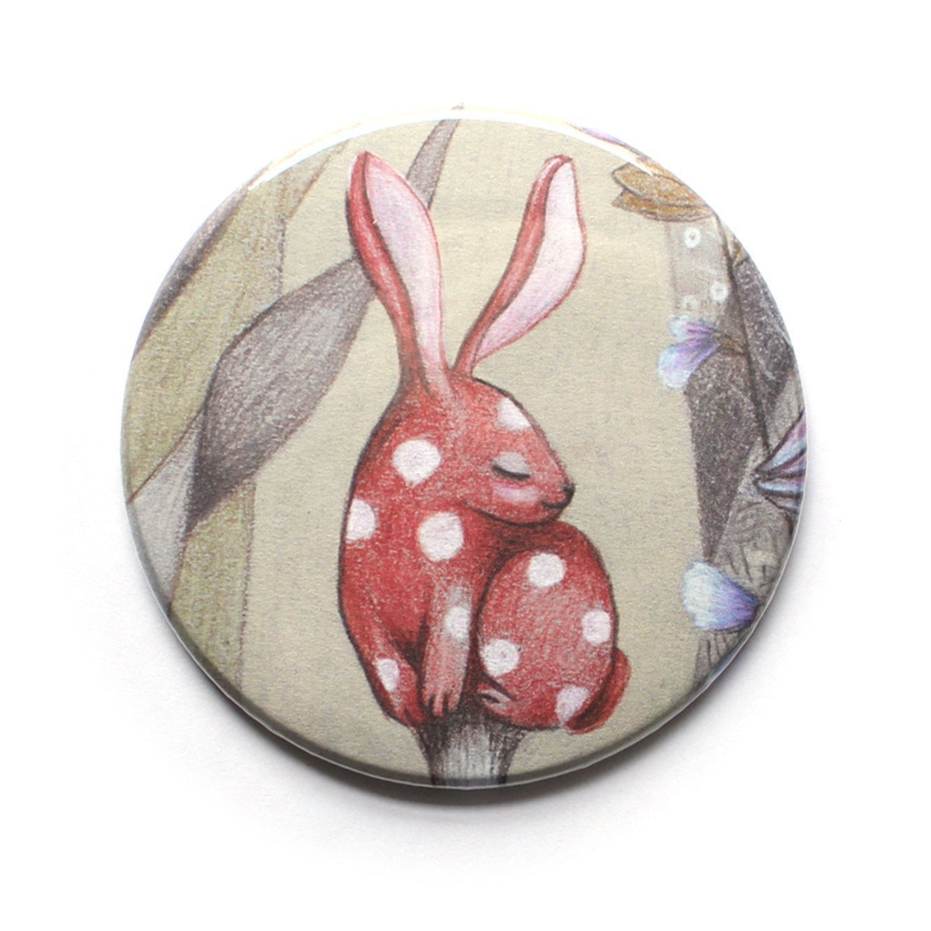 Bunny Mushroom Pocket Mirror