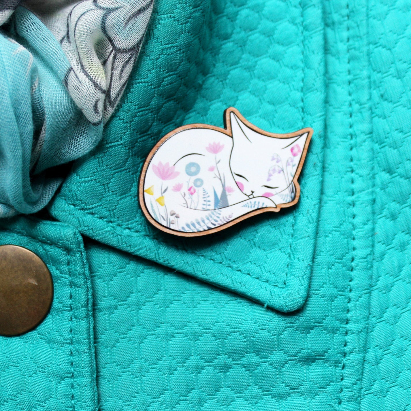 Cat Brooch - Black