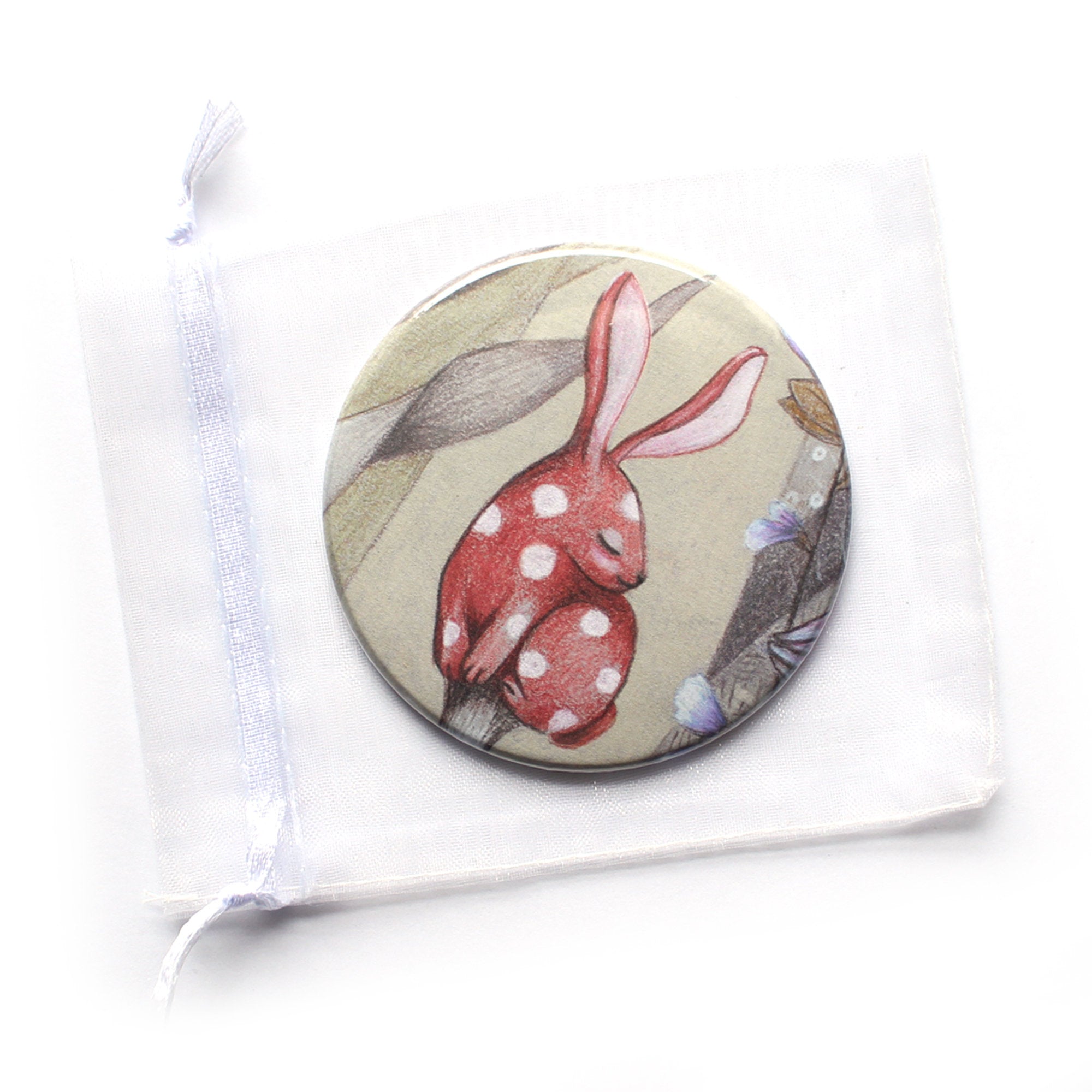 Bunny Mushroom Pocket Mirror