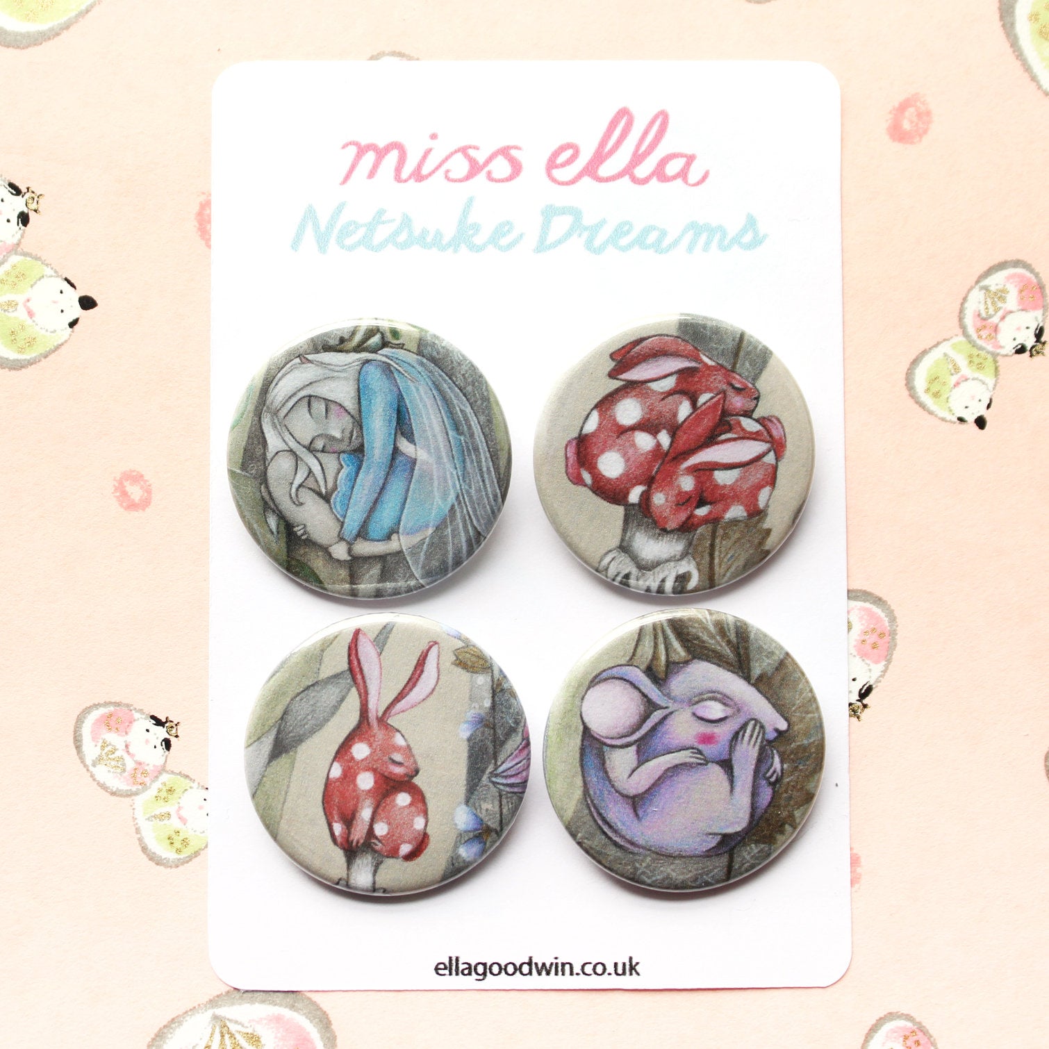 Netsuke Dreams Badges/Magnets