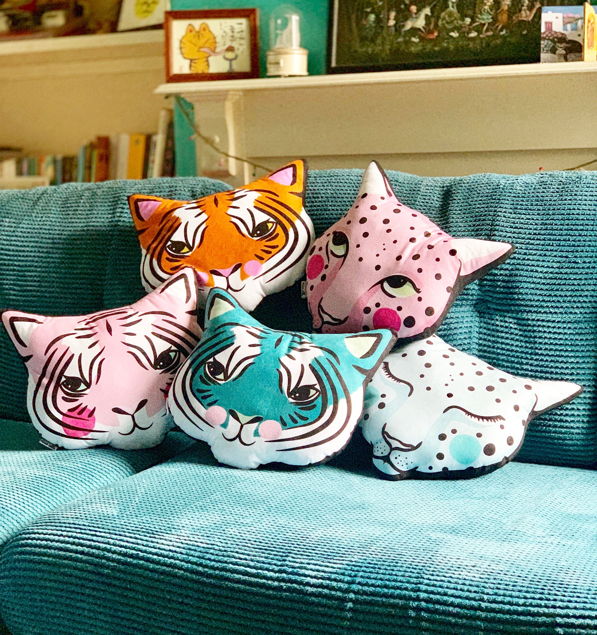 Tiger Cushion - Various Colours