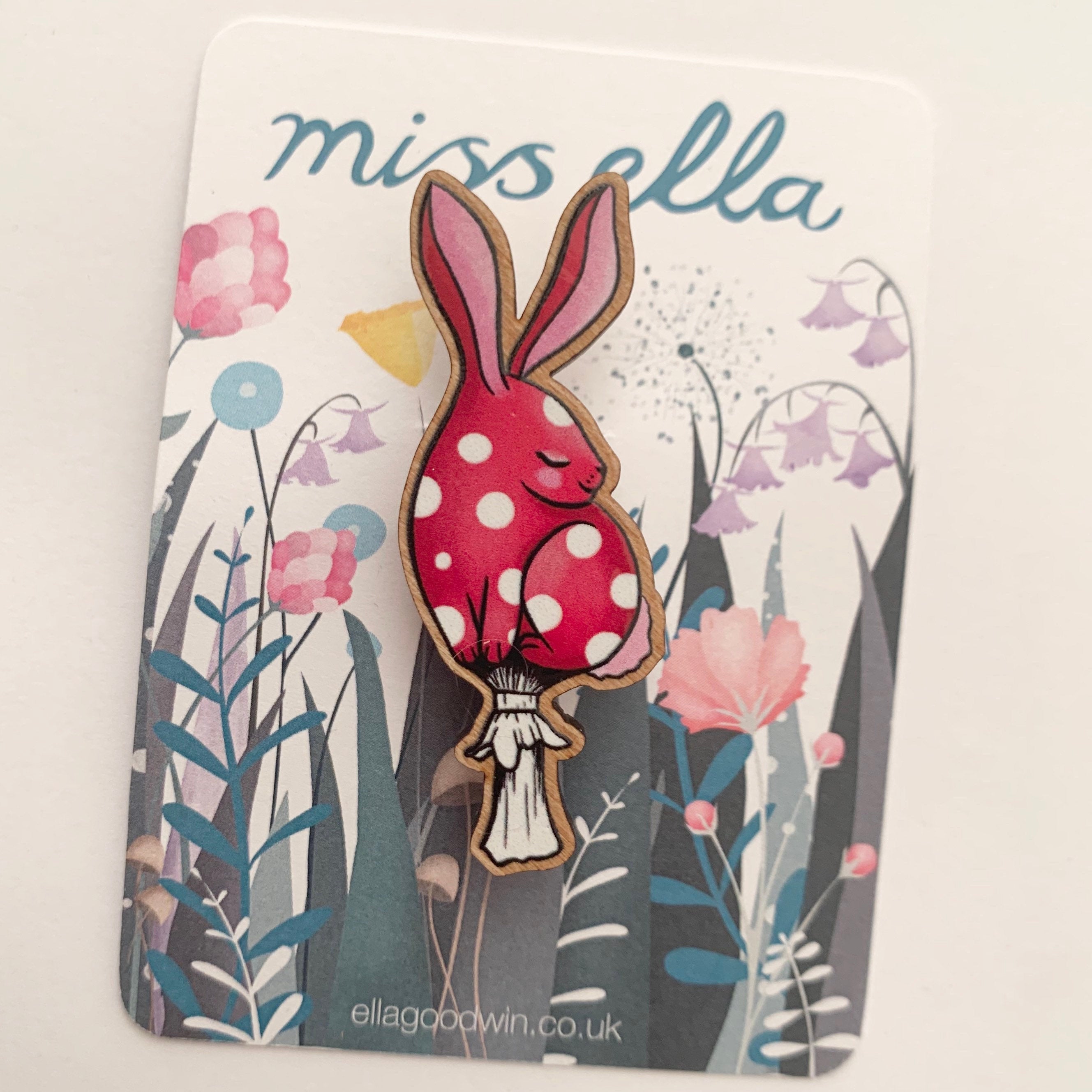 Bunny Mushroom Brooch