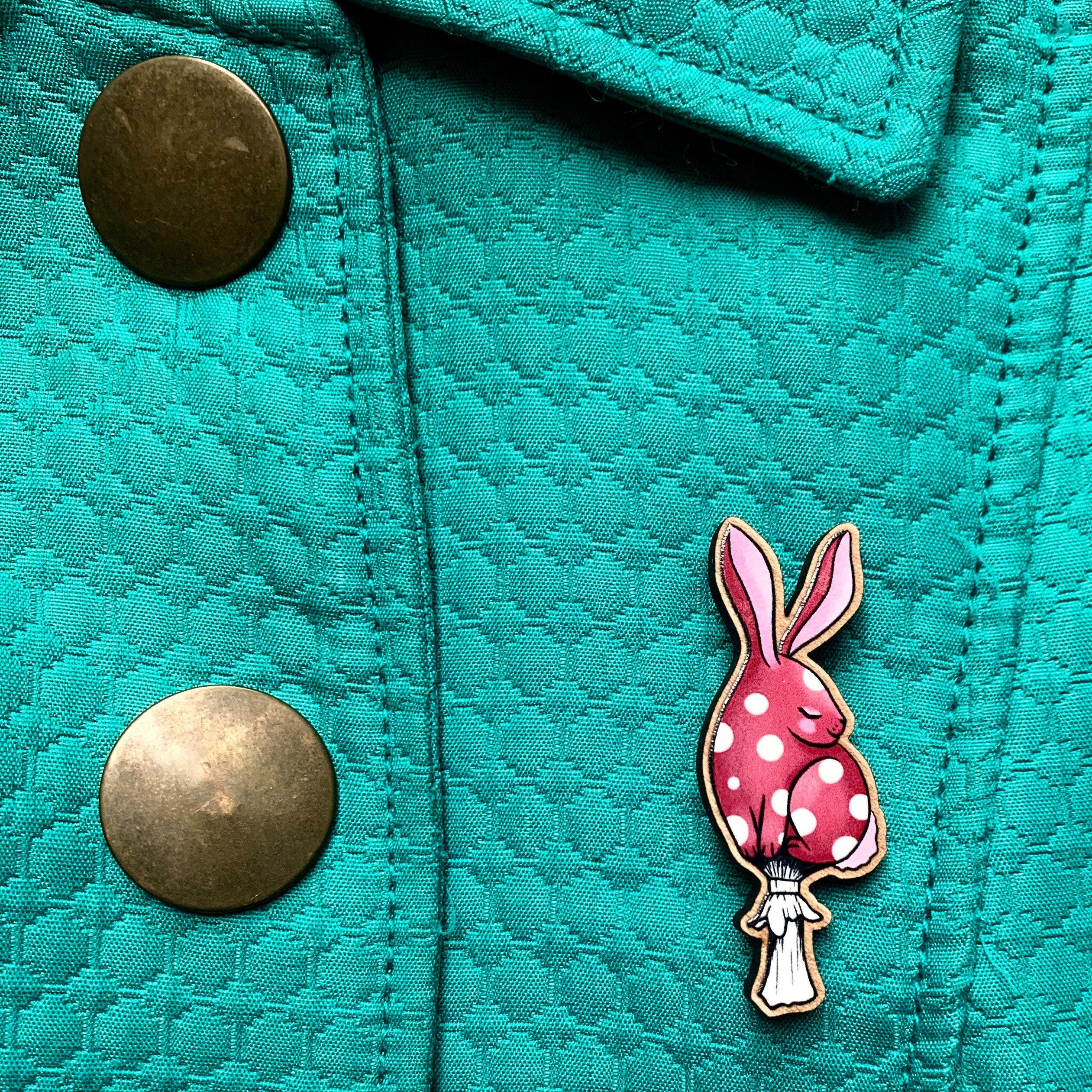 Bunny Mushroom Brooch