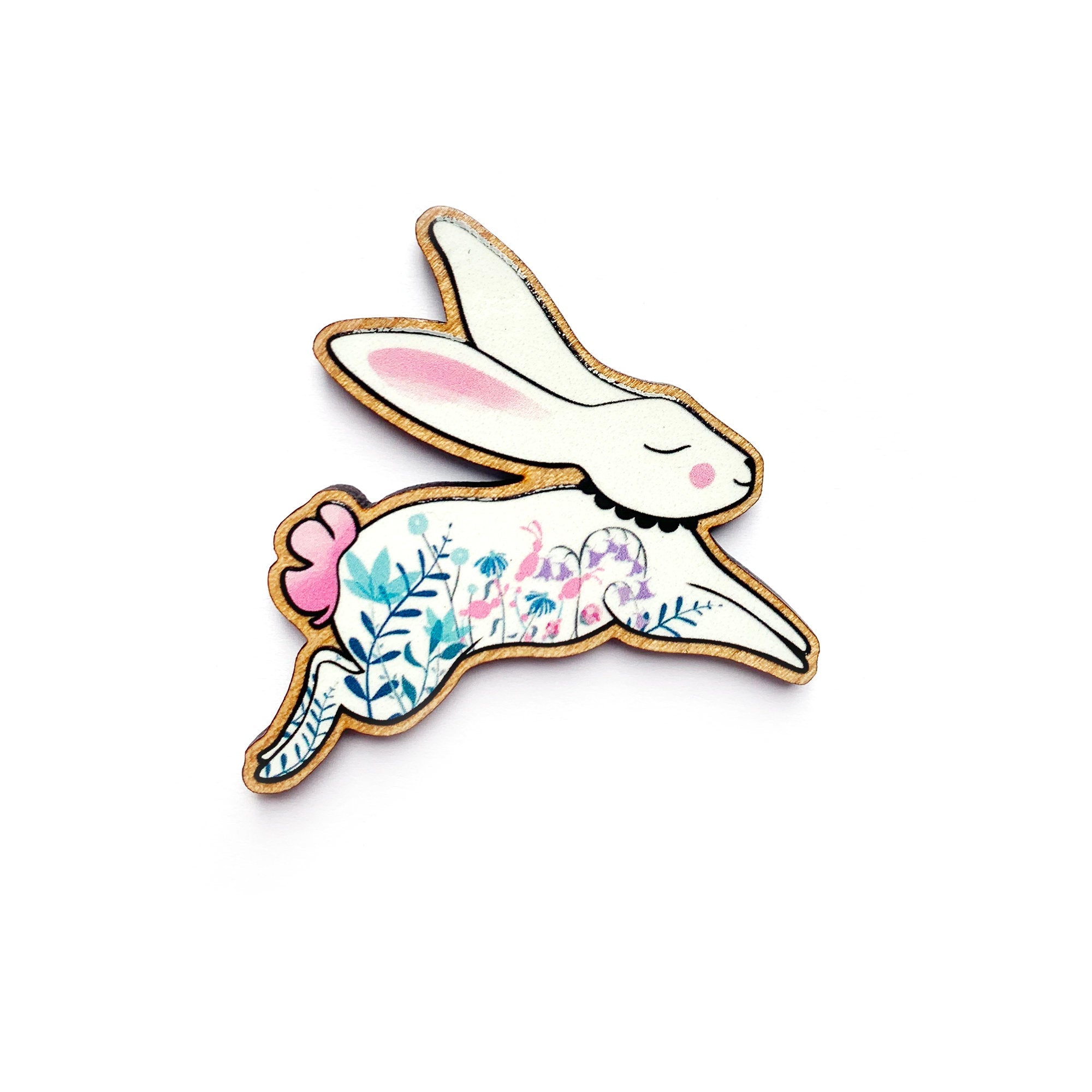 Floral Rabbit Brooch