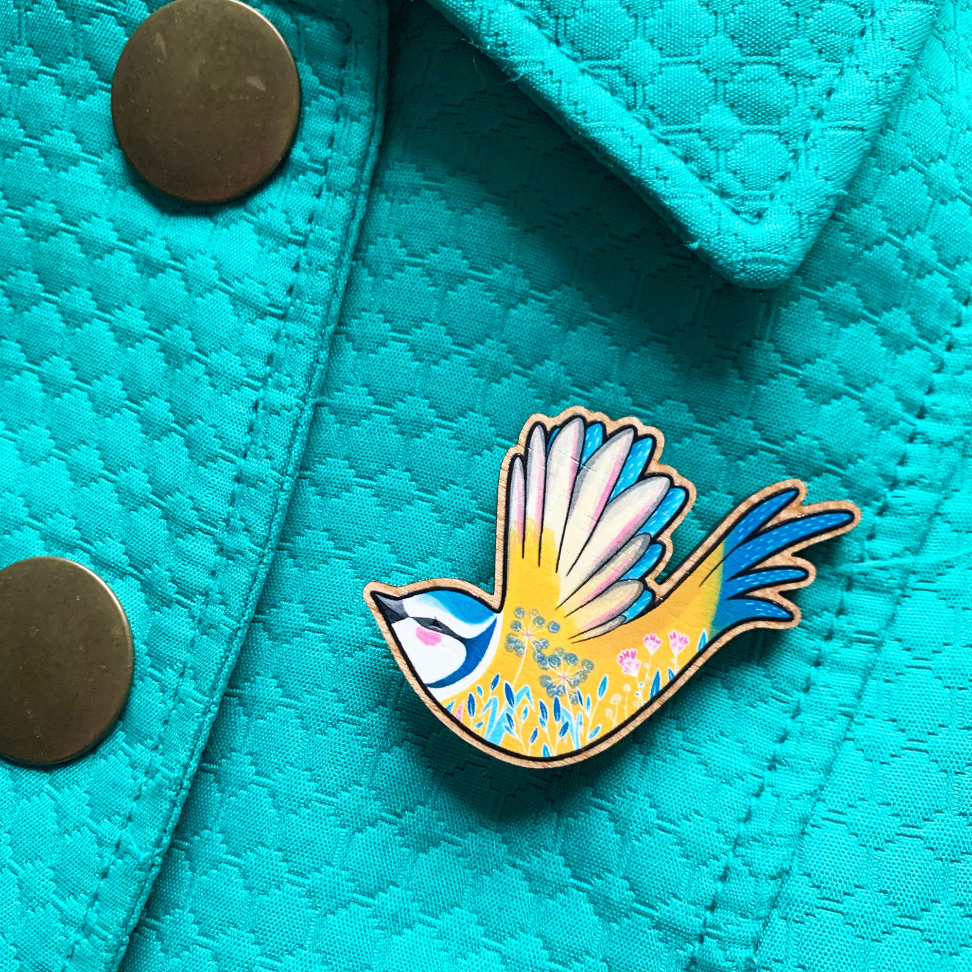 Blue Tit Brooch
