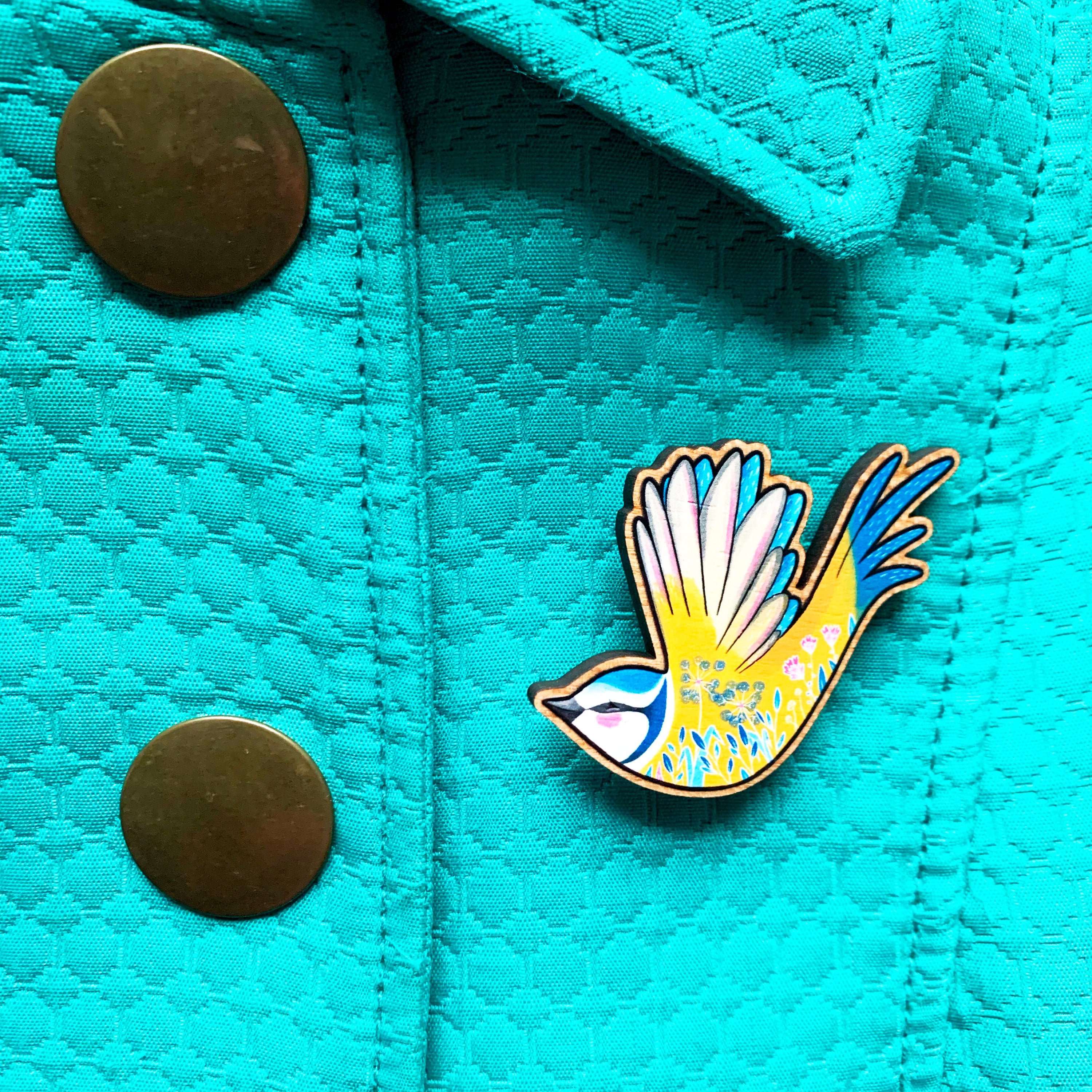 Blue Tit Brooch