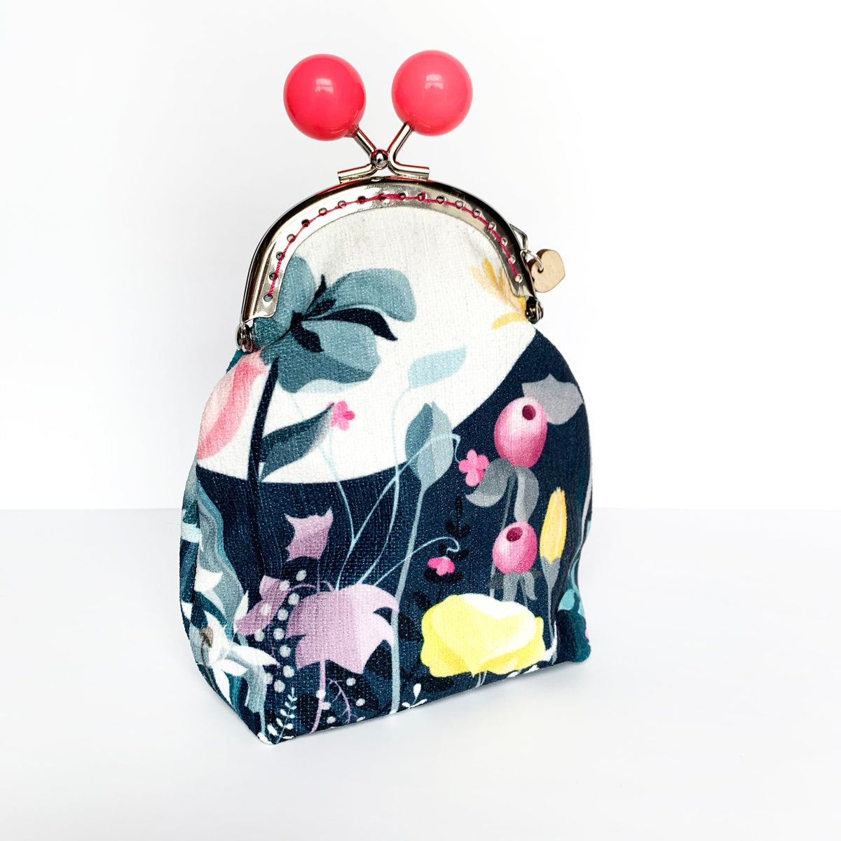 Floral Cat & Moon Bobble Purse