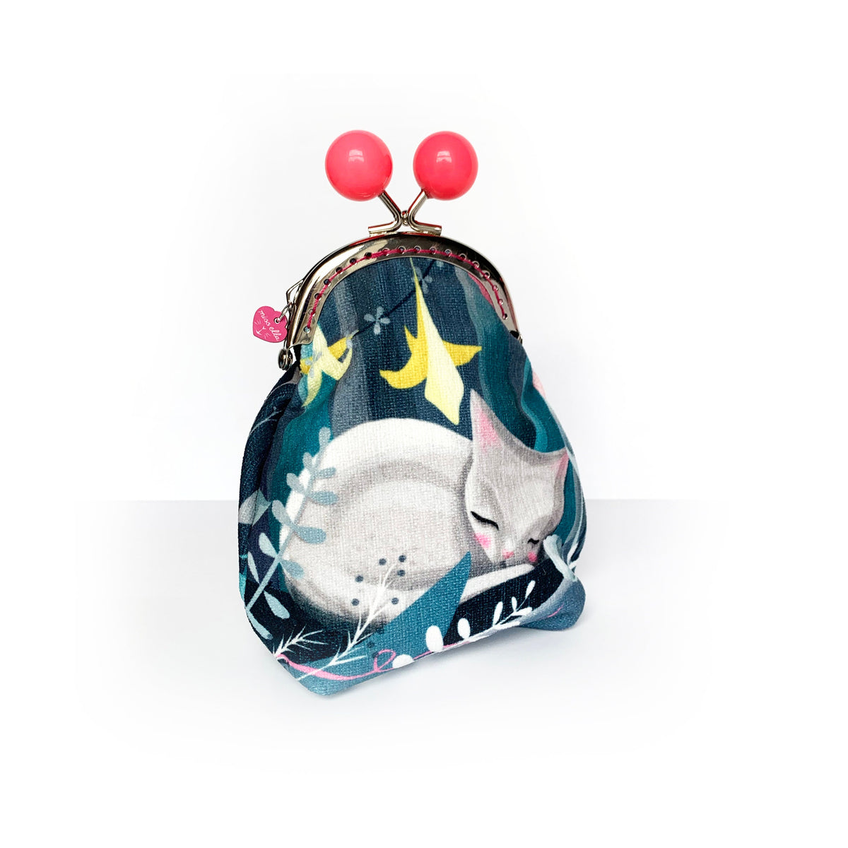 DIY KIT - Floral Cat Bobble Purse