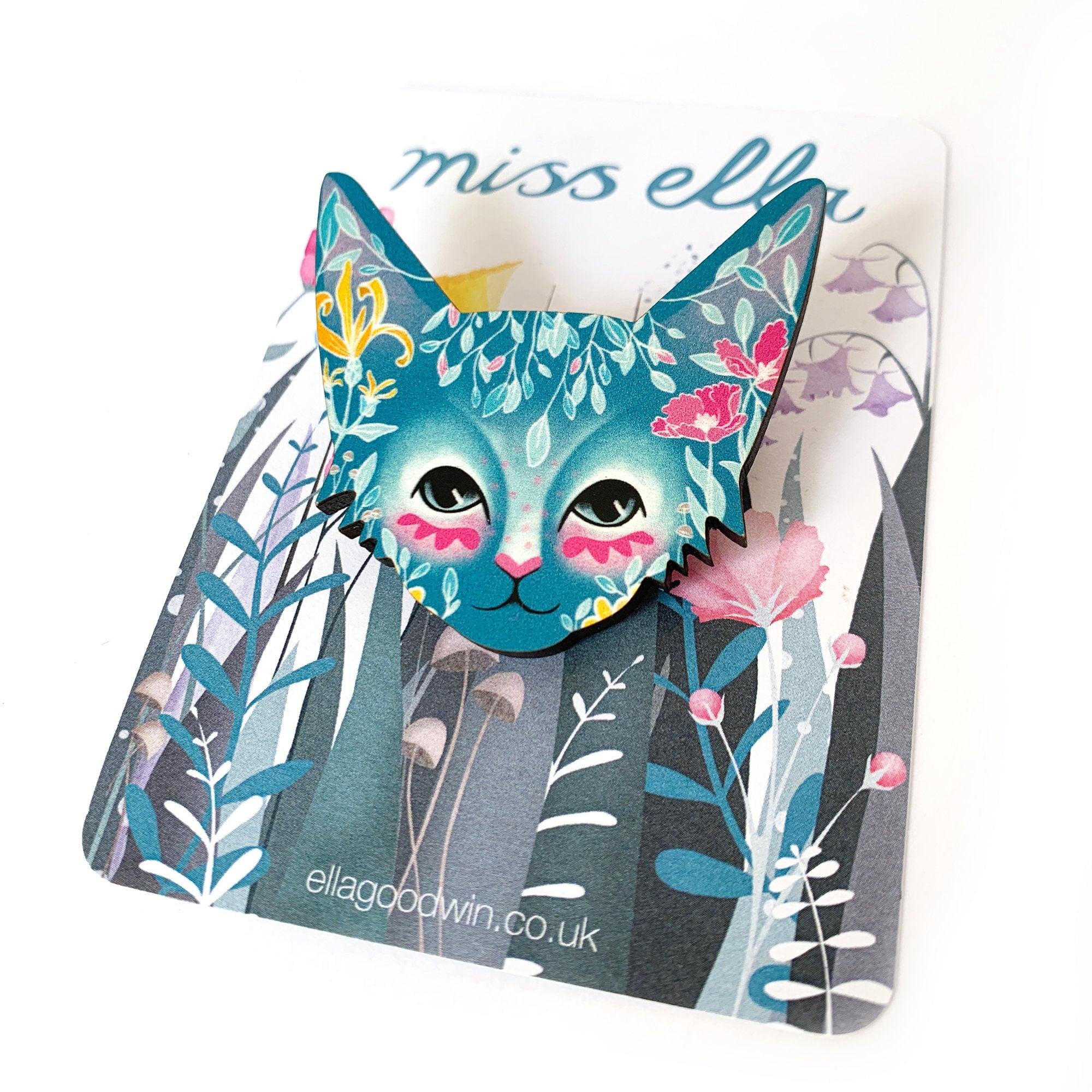 Floral Cat Brooch - SLIGHT SECOND
