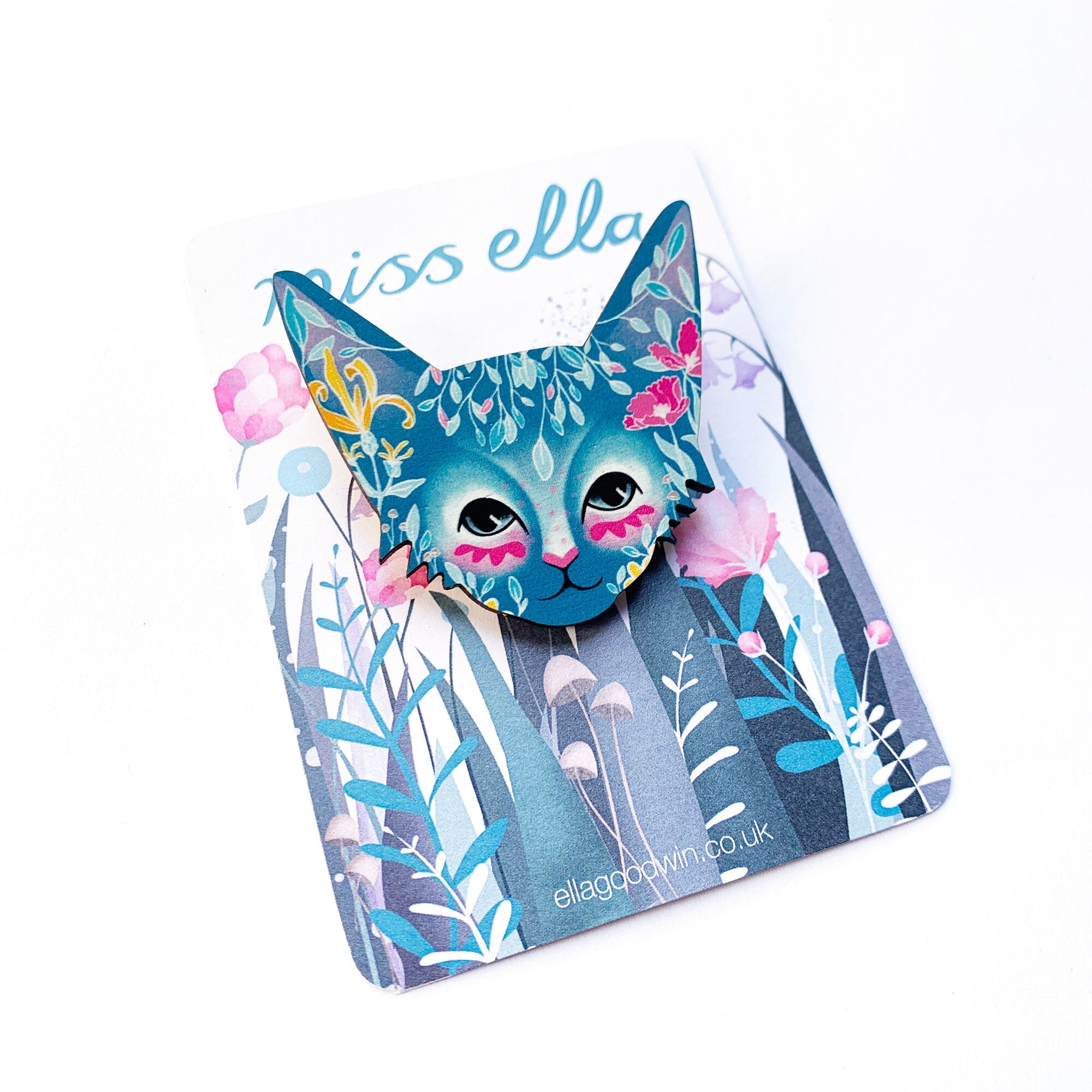 Floral Cat Brooch - SLIGHT SECOND