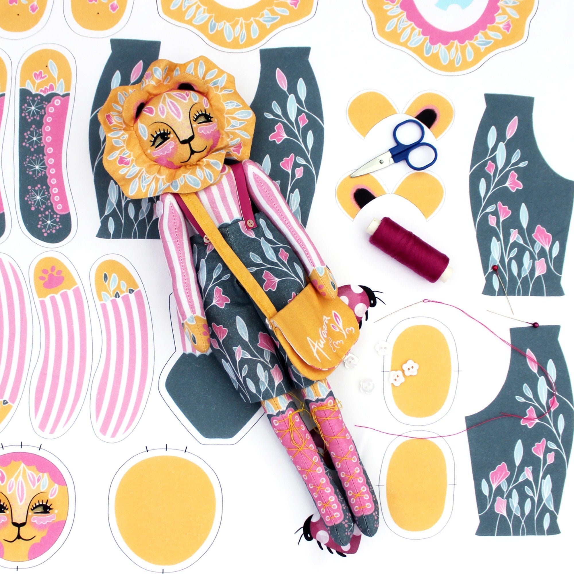 DIY Kit - Auroara the Circus Lion - FREE UK SHIPPING