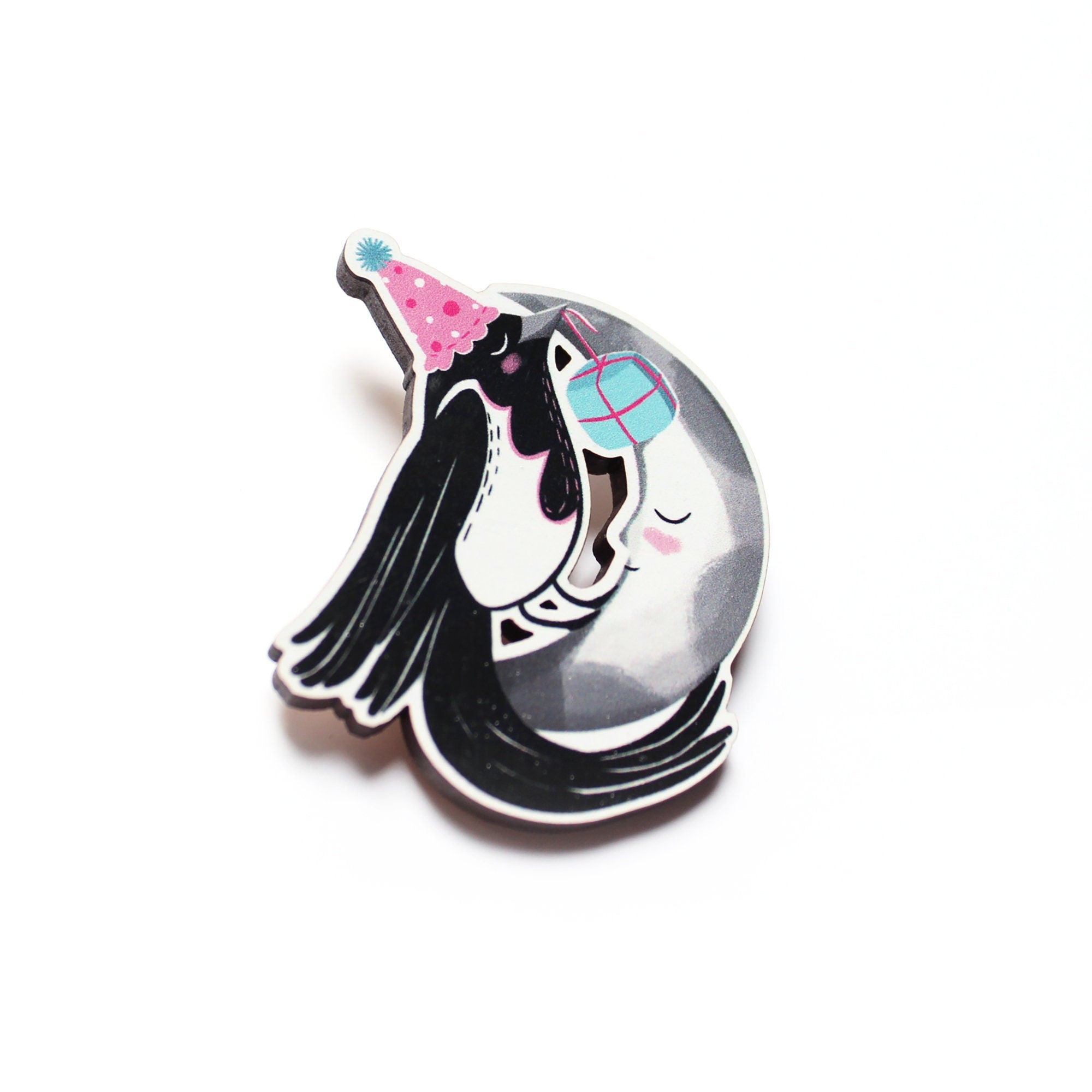Magpie Moon Brooch