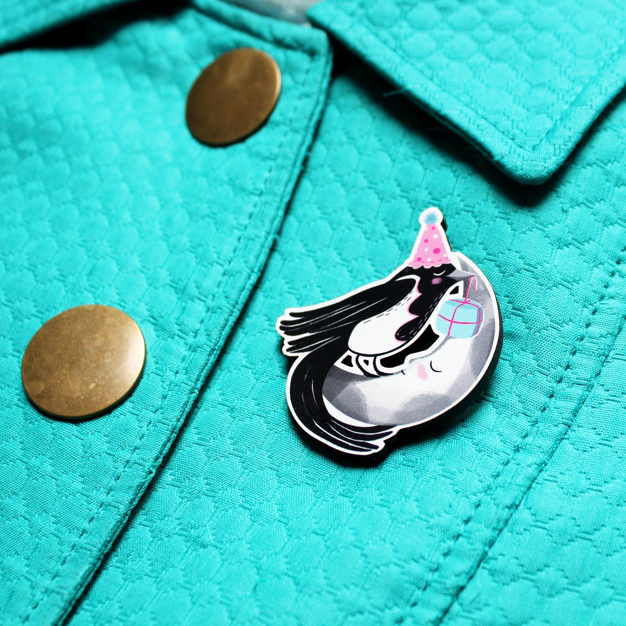 Magpie Moon Brooch